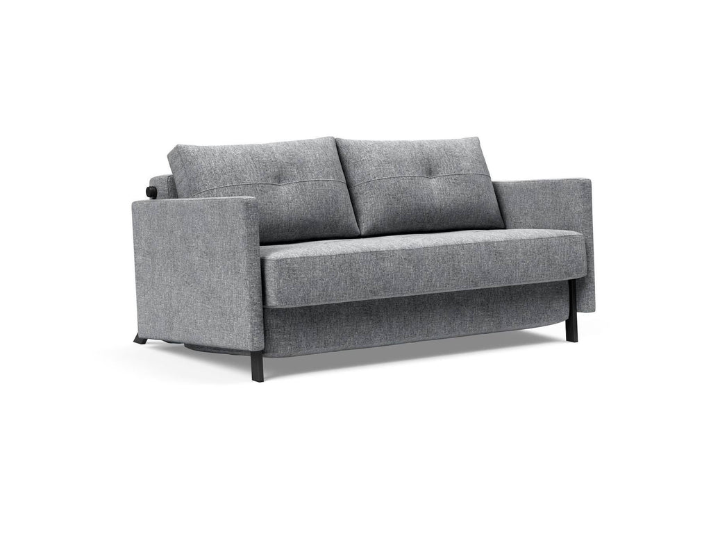 Divano letto Cubed Arm con braccioli convertibile salvaspazio 140 cm - 565 Twist Granite