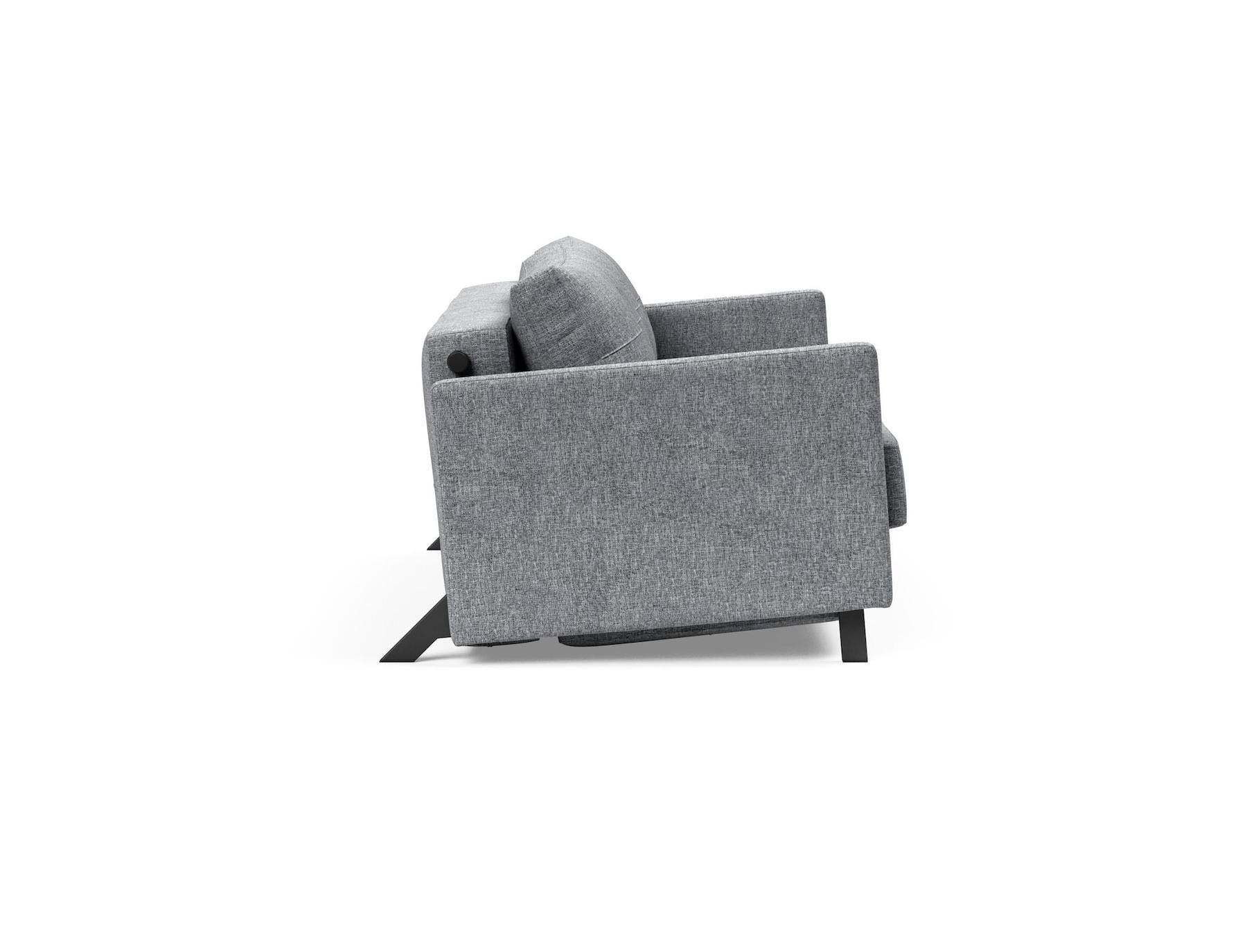Divano letto Cubed Arm con braccioli convertibile salvaspazio 140 cm - 565 Twist Granite