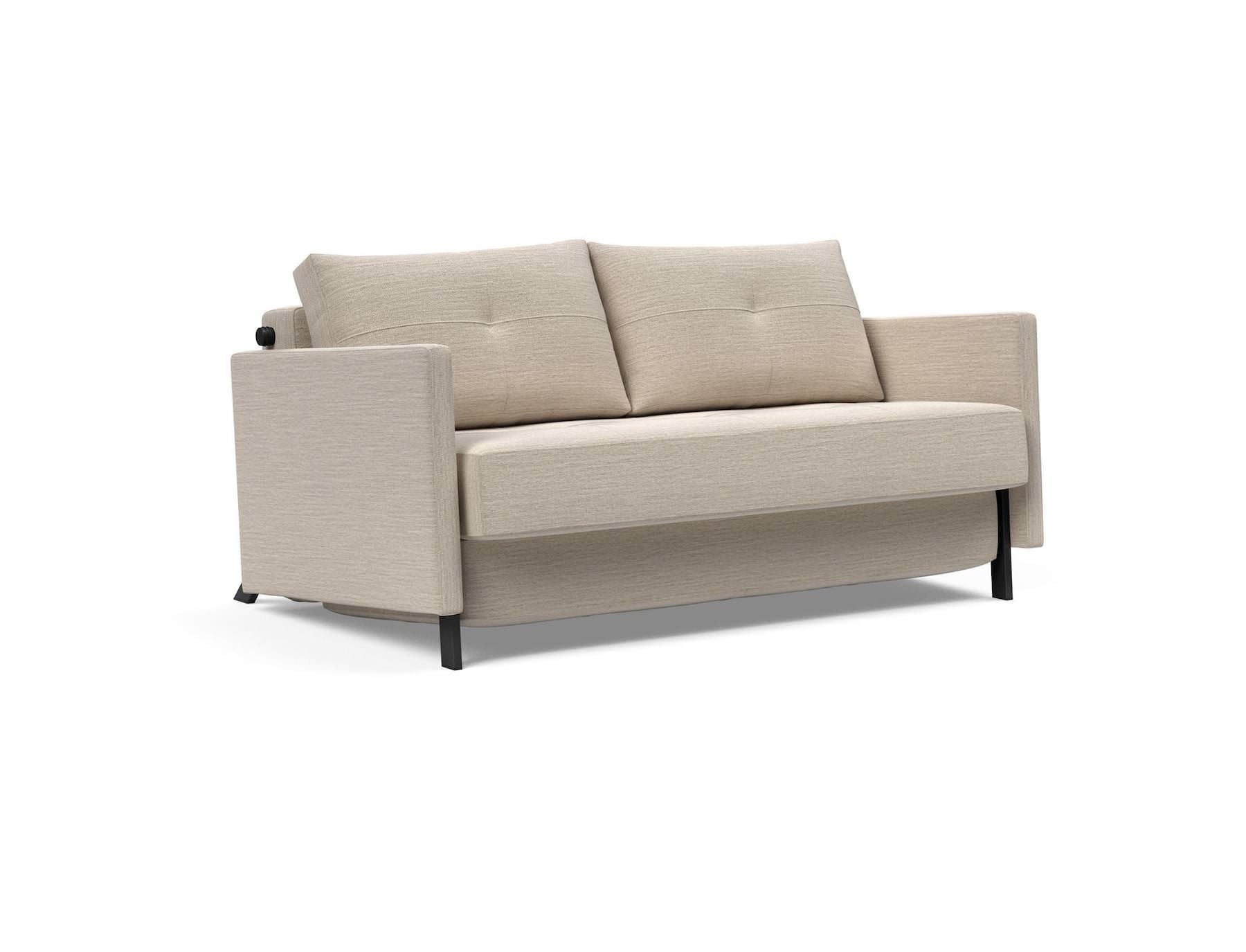 Divano letto Cubed Arm con braccioli convertibile salvaspazio 140 cm - 612 Blida Sand Grey
