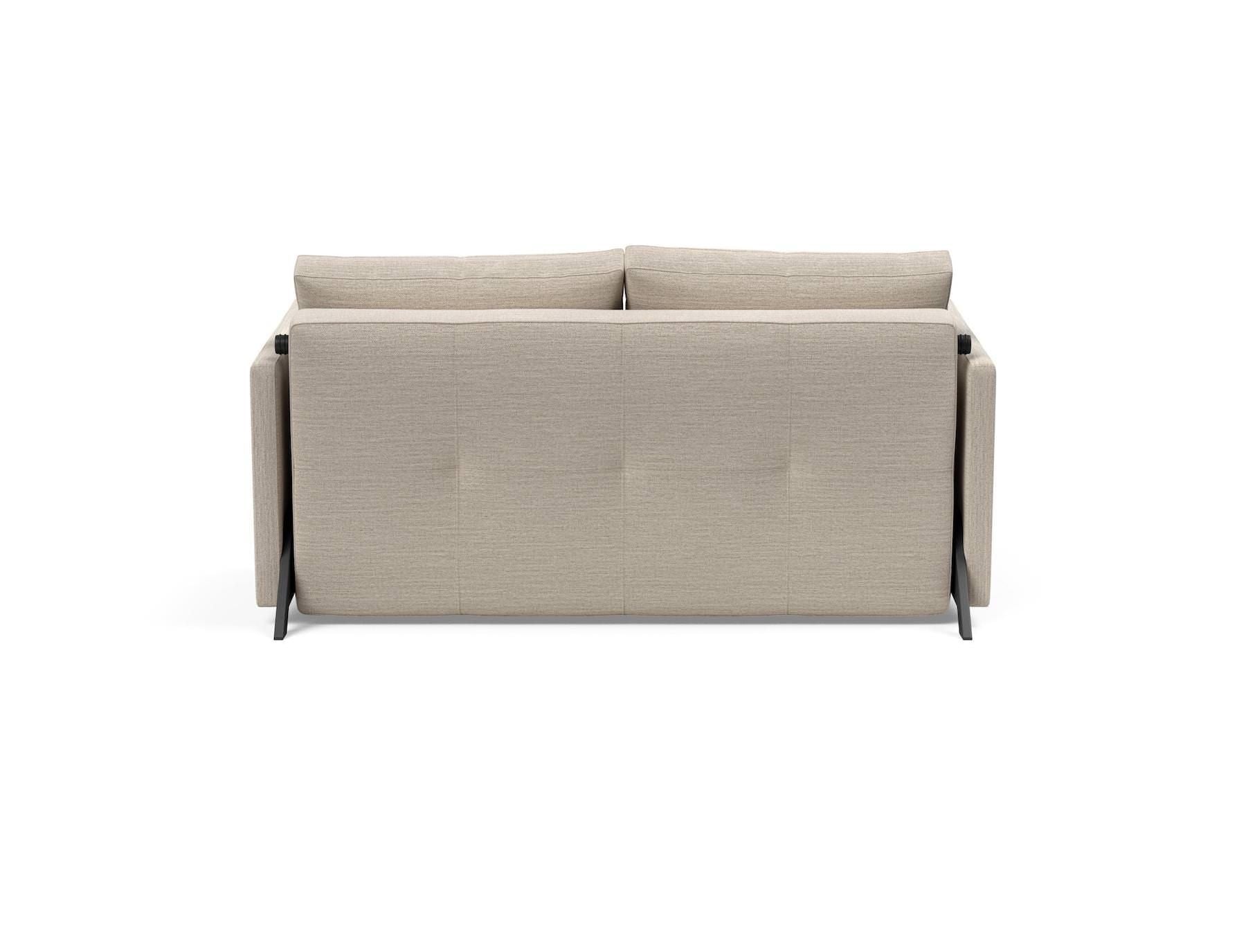 Divano letto Cubed Arm con braccioli convertibile salvaspazio 140 cm - 612 Blida Sand Grey