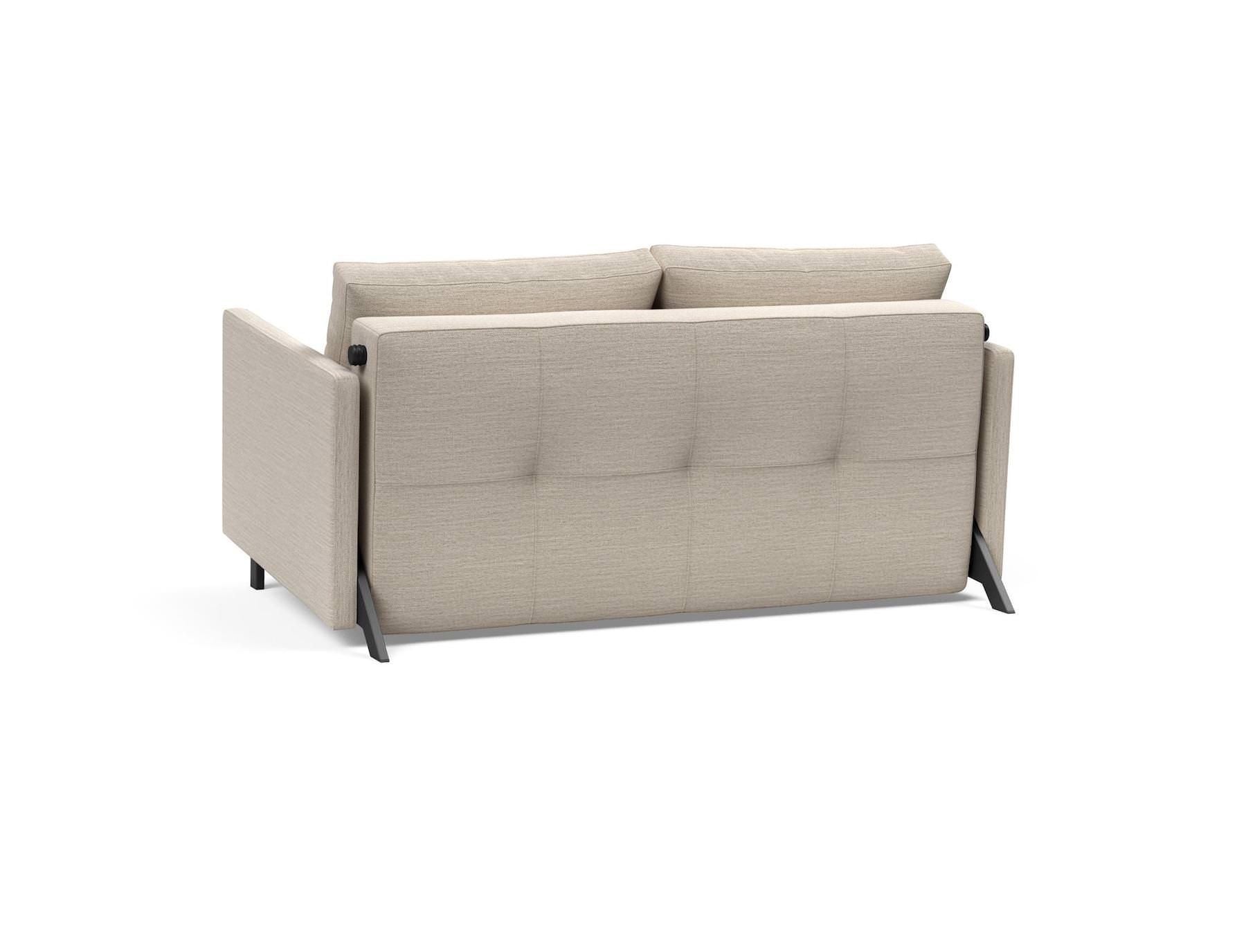 Divano letto Cubed Arm con braccioli convertibile salvaspazio 140 cm - 612 Blida Sand Grey