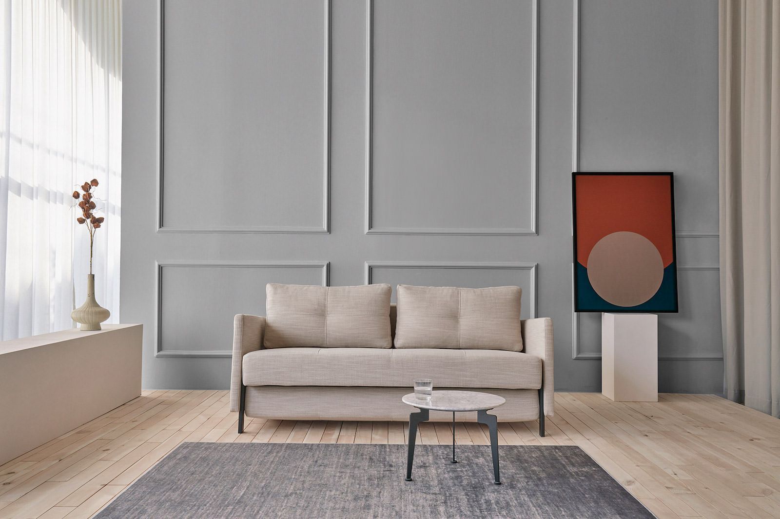 Divano letto con braccioli Cubed Arm 160