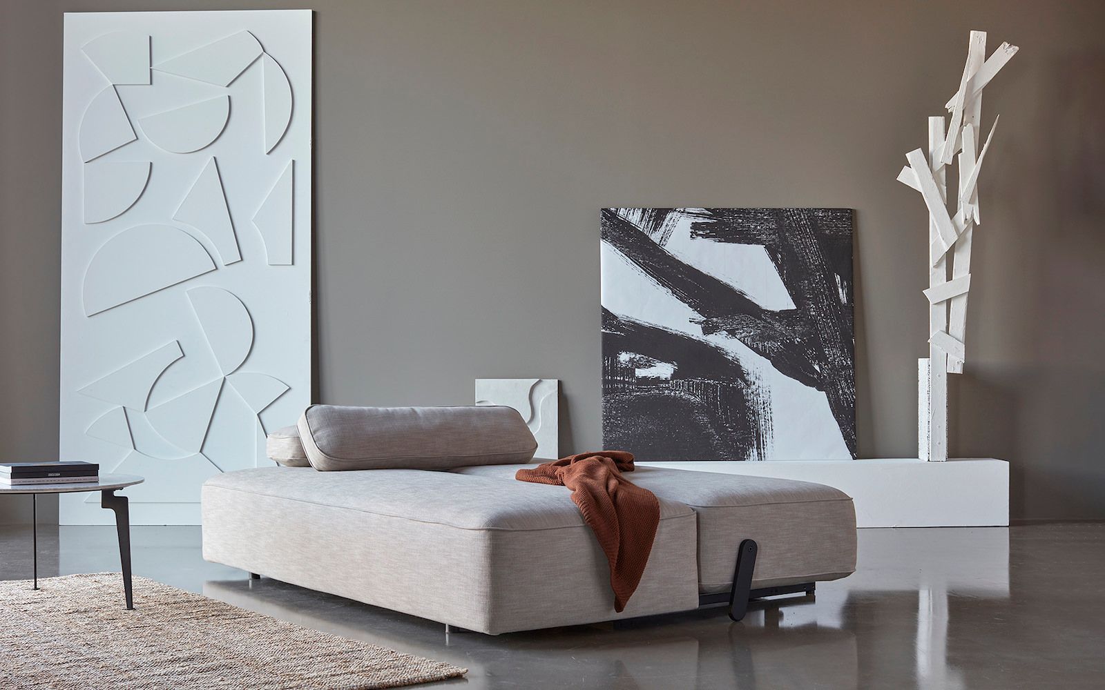 Divano letto matrimoniale sfoderabile Yonata - 586 Phobos Latte