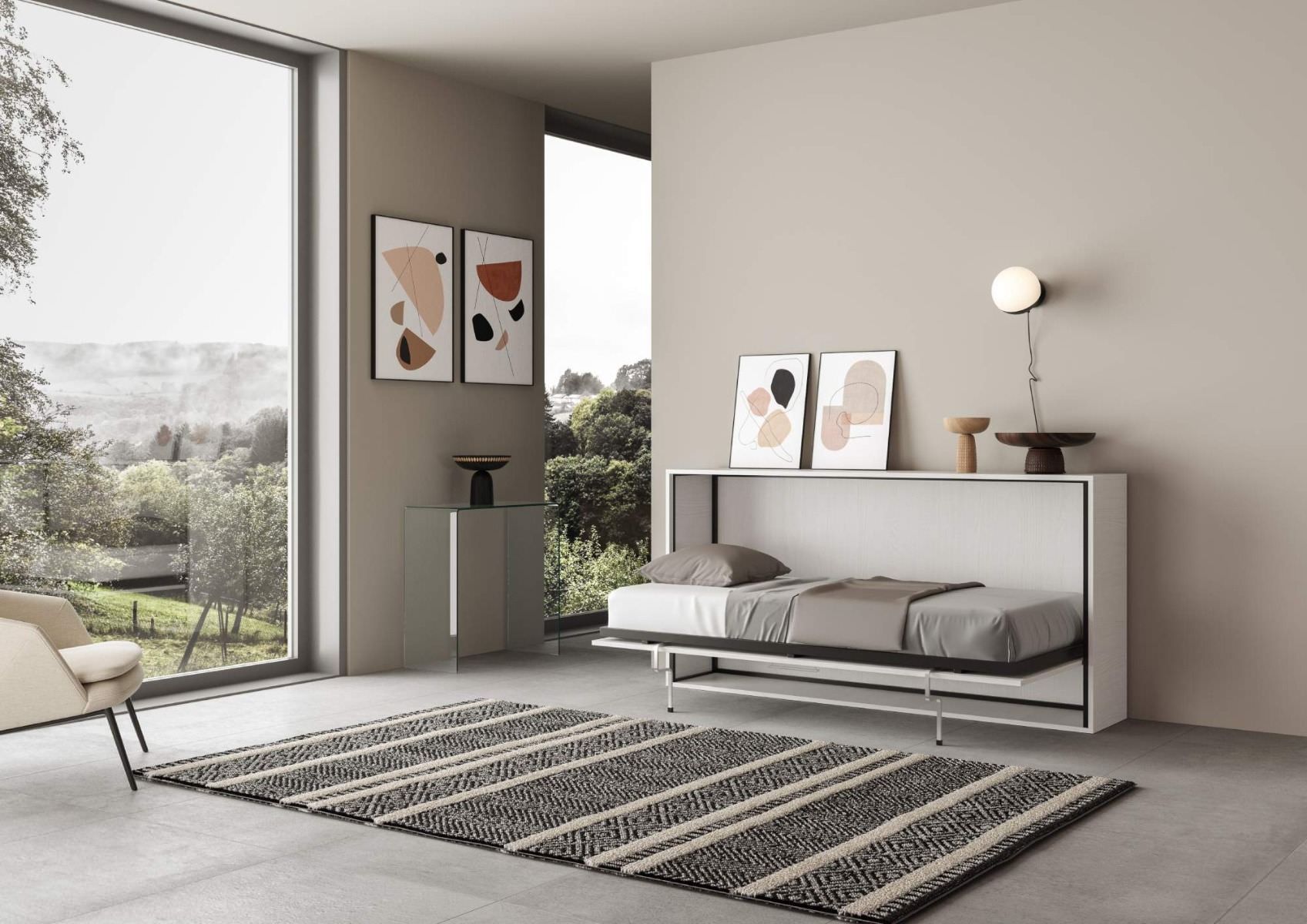 Letto singolo a scomparsa orizzontale Auda