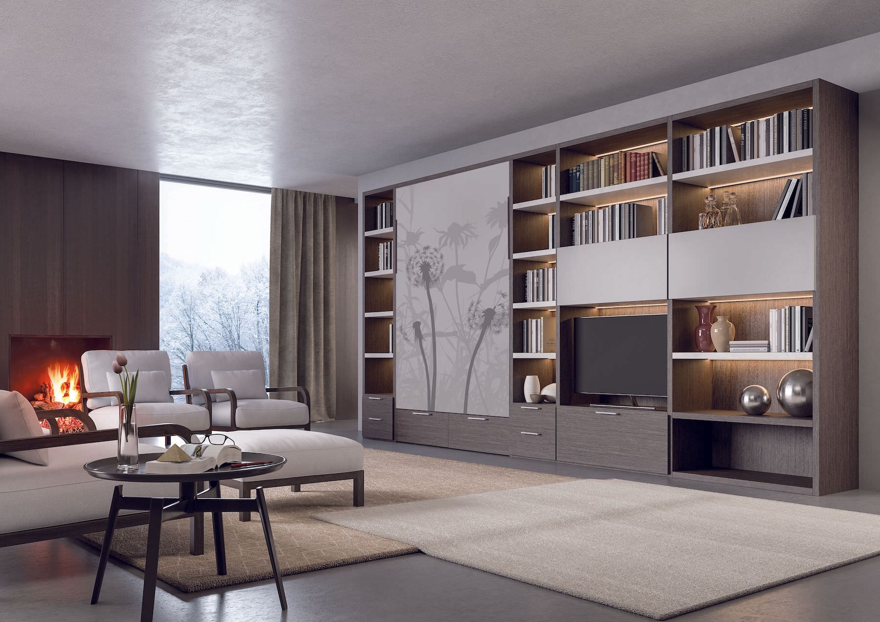 Letto matrimoniale verticale a scomparsa con cassettoni Pratico