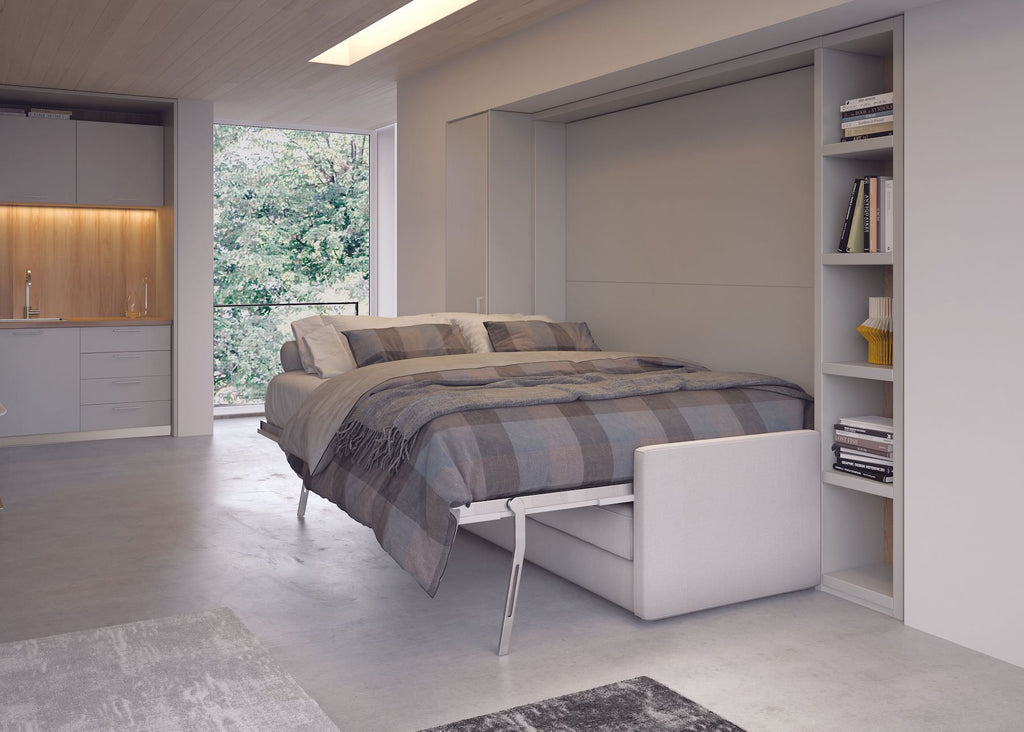 Letto a scomparsa orizzontale con divano Traverso