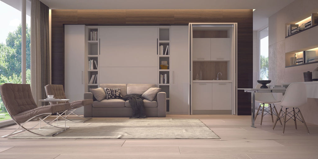 Letto a scomparsa con divano Cubo