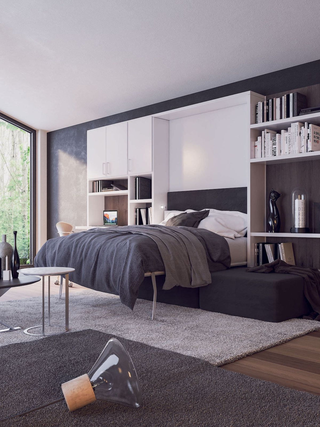 Letto matrimoniale a scomparsa con divano Domino