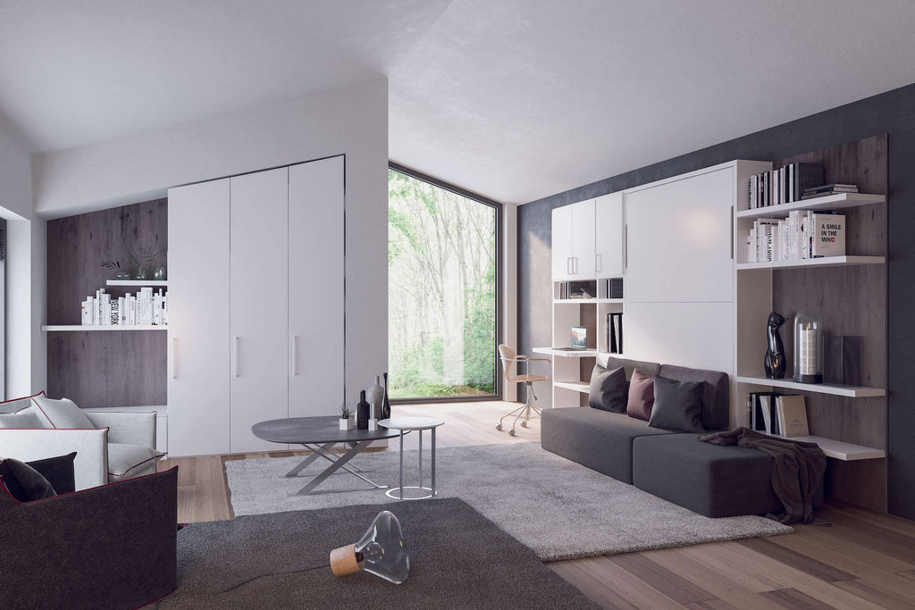 Letto matrimoniale a scomparsa con divano Domino