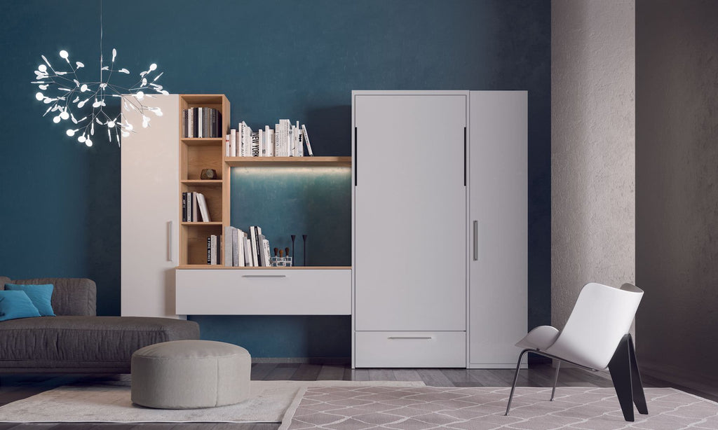 Letto singolo a scomparsa con cassettone Rapido