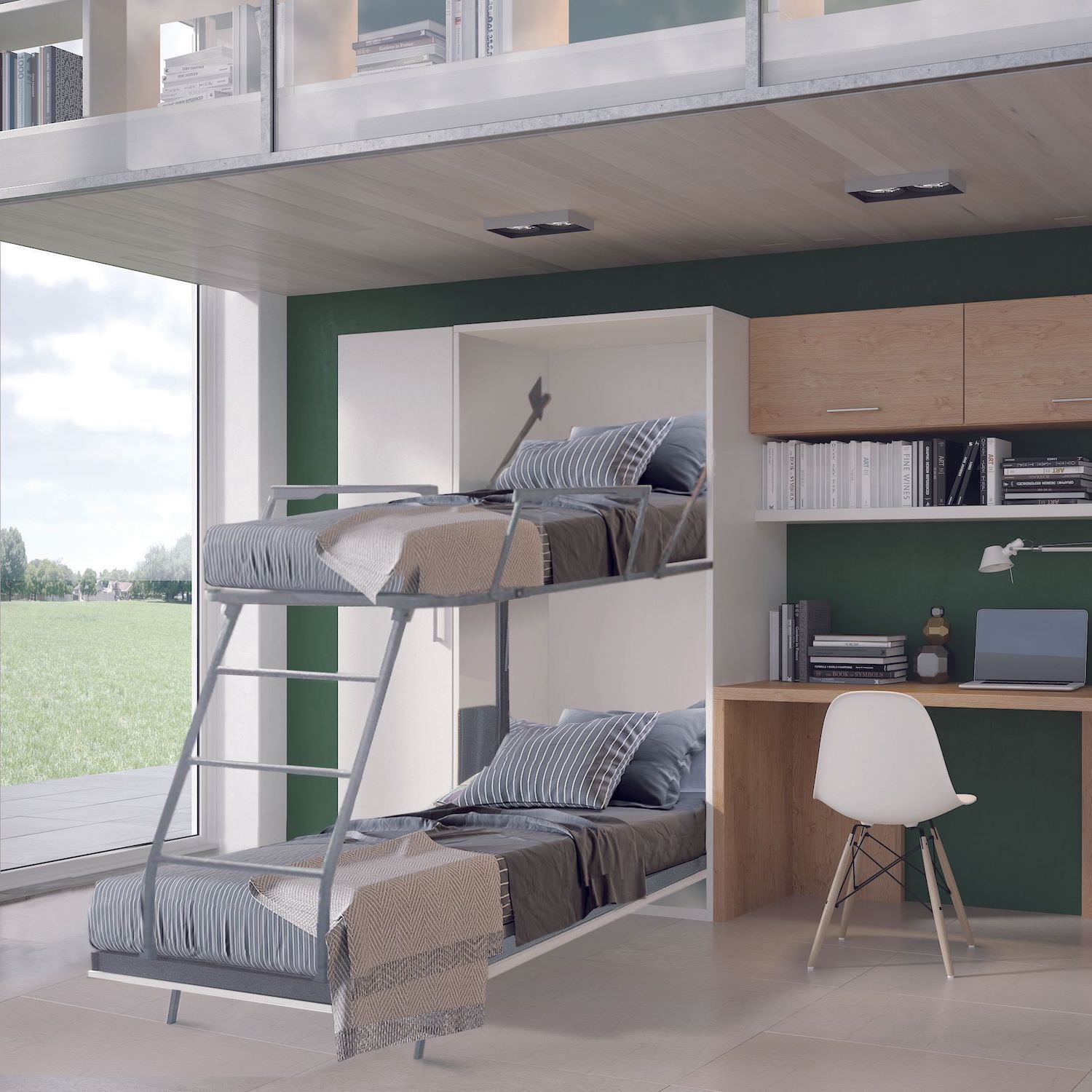 Letto a castello a scomparsa per cameretta bambini Rapido