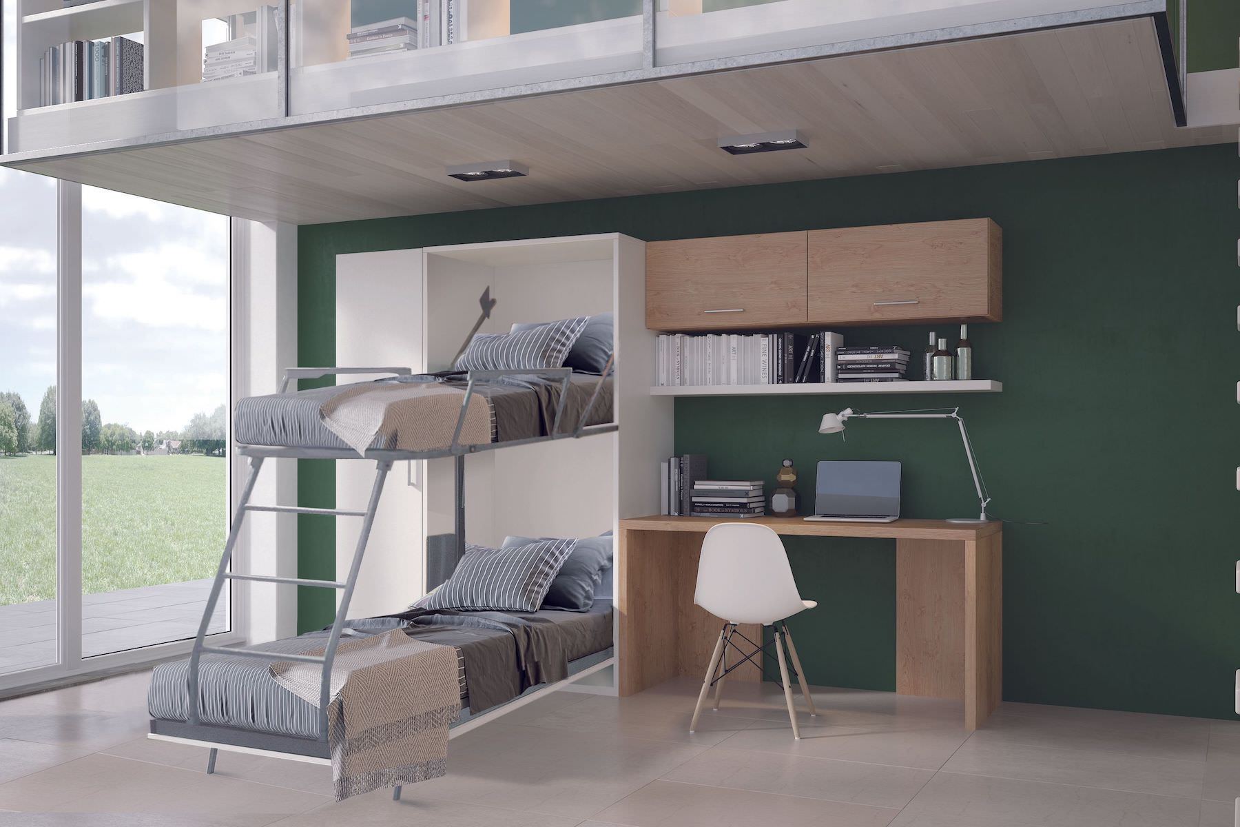 Letto a castello a scomparsa per cameretta bambini Rapido