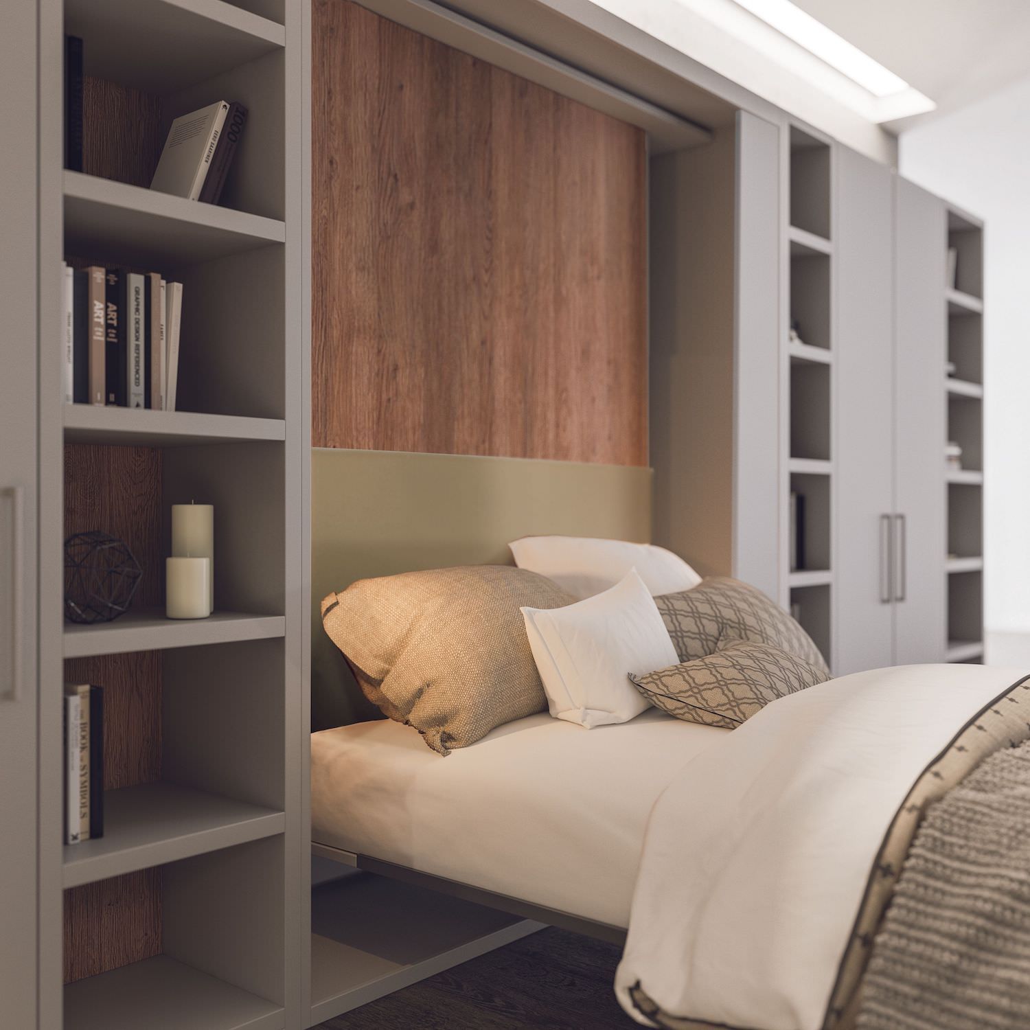 Letto matrimoniale a scomparsa girevole per soggiorno Doppio