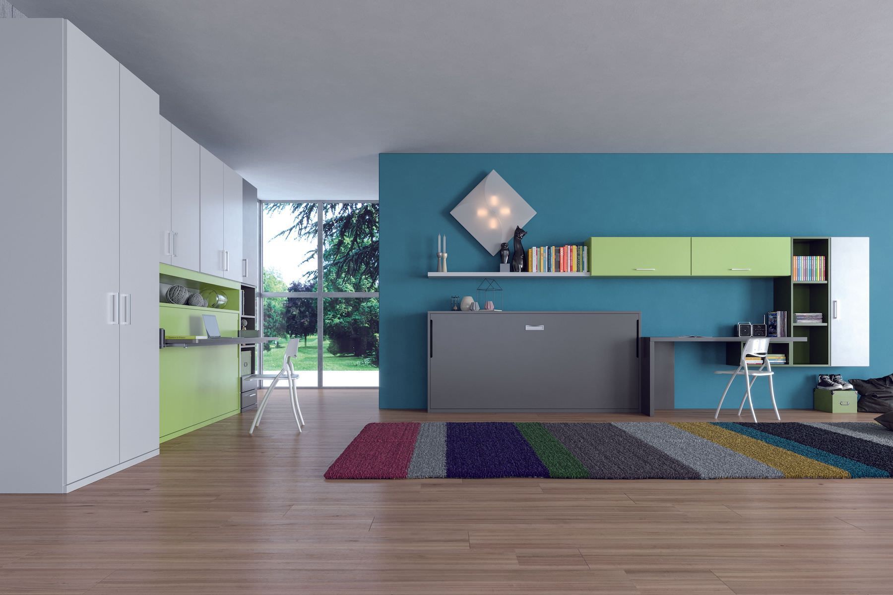 Letto singolo a scomparsa con scrivania Pronto