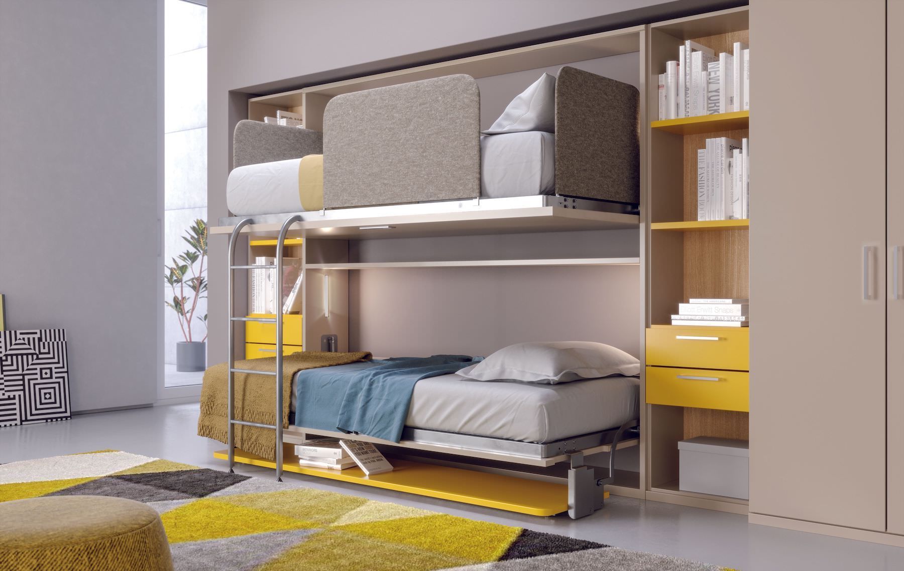 Letto a castello a scomparsa design moderno Express