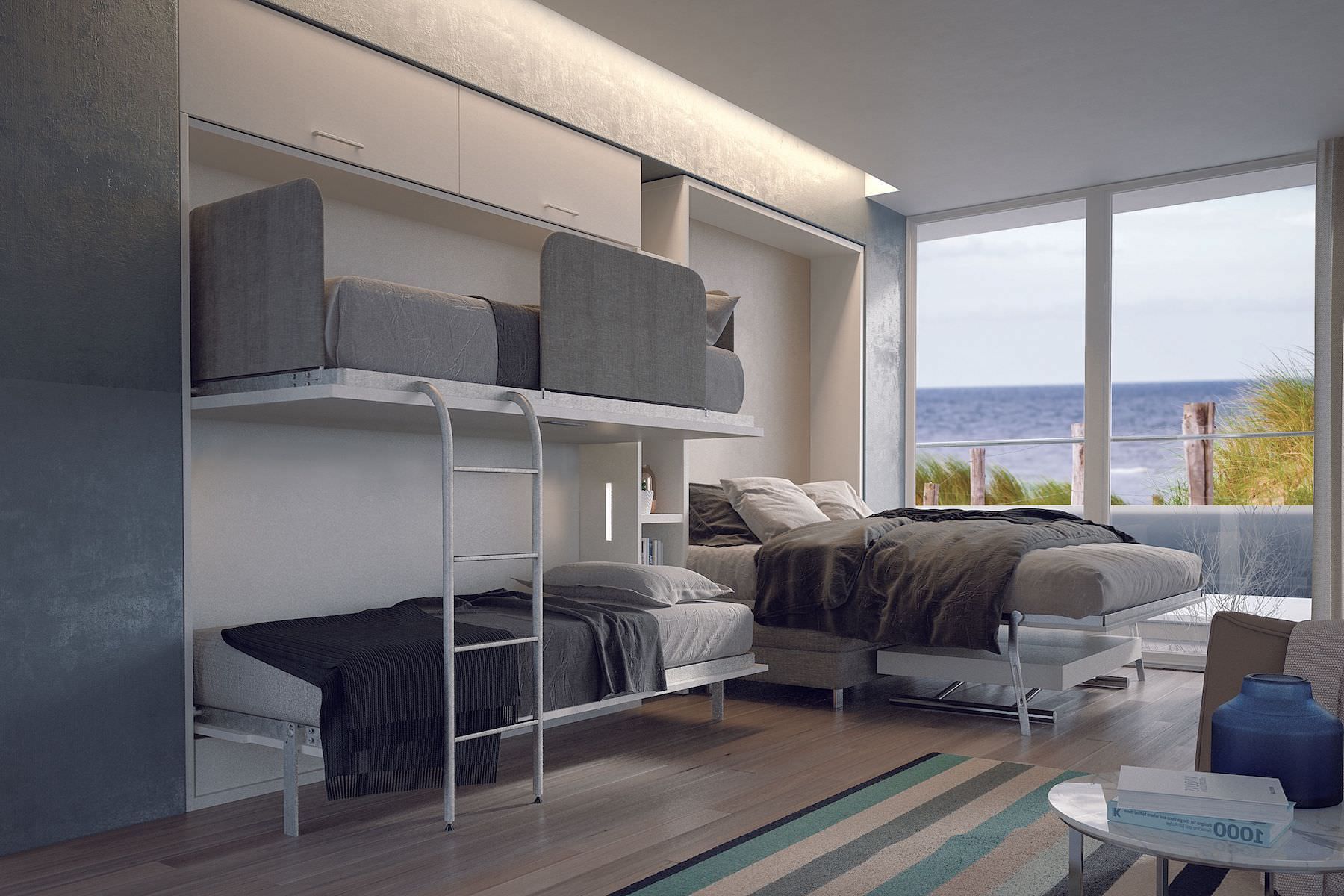 Letto a castello a scomparsa design moderno Express