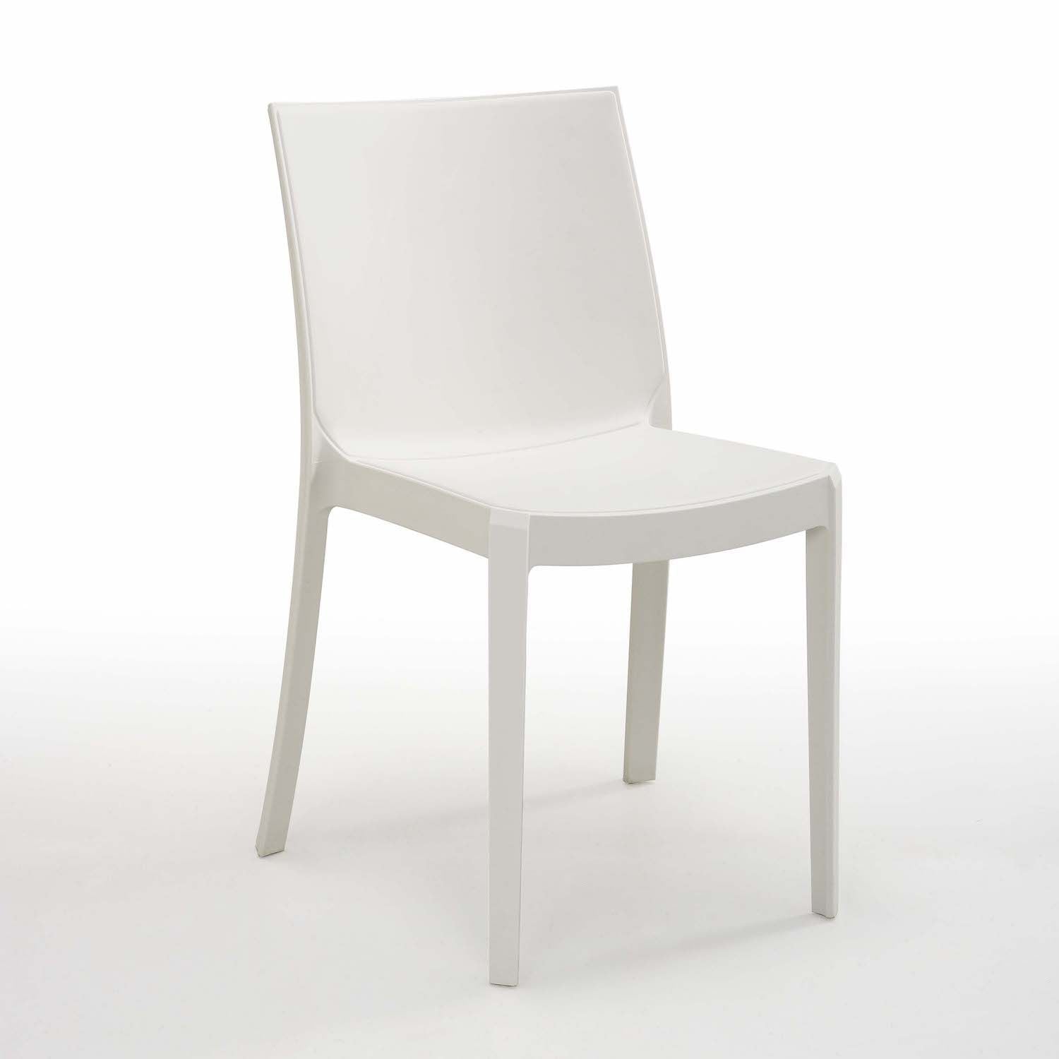 Sedie impilabili in polipropilene bianco nero o tortora Berlin