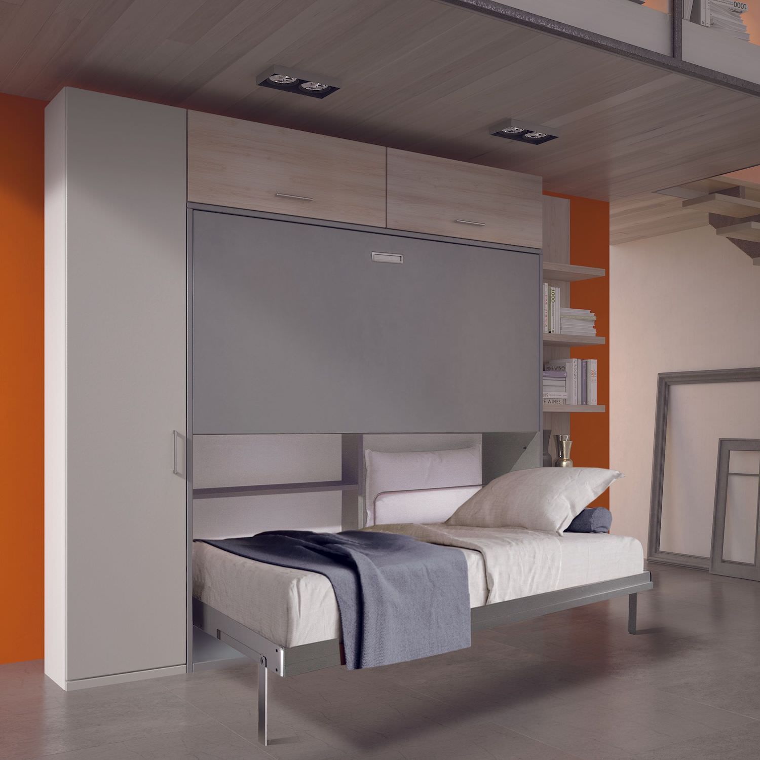 Letto a castello a scomparsa due letti indipendenti Duetto