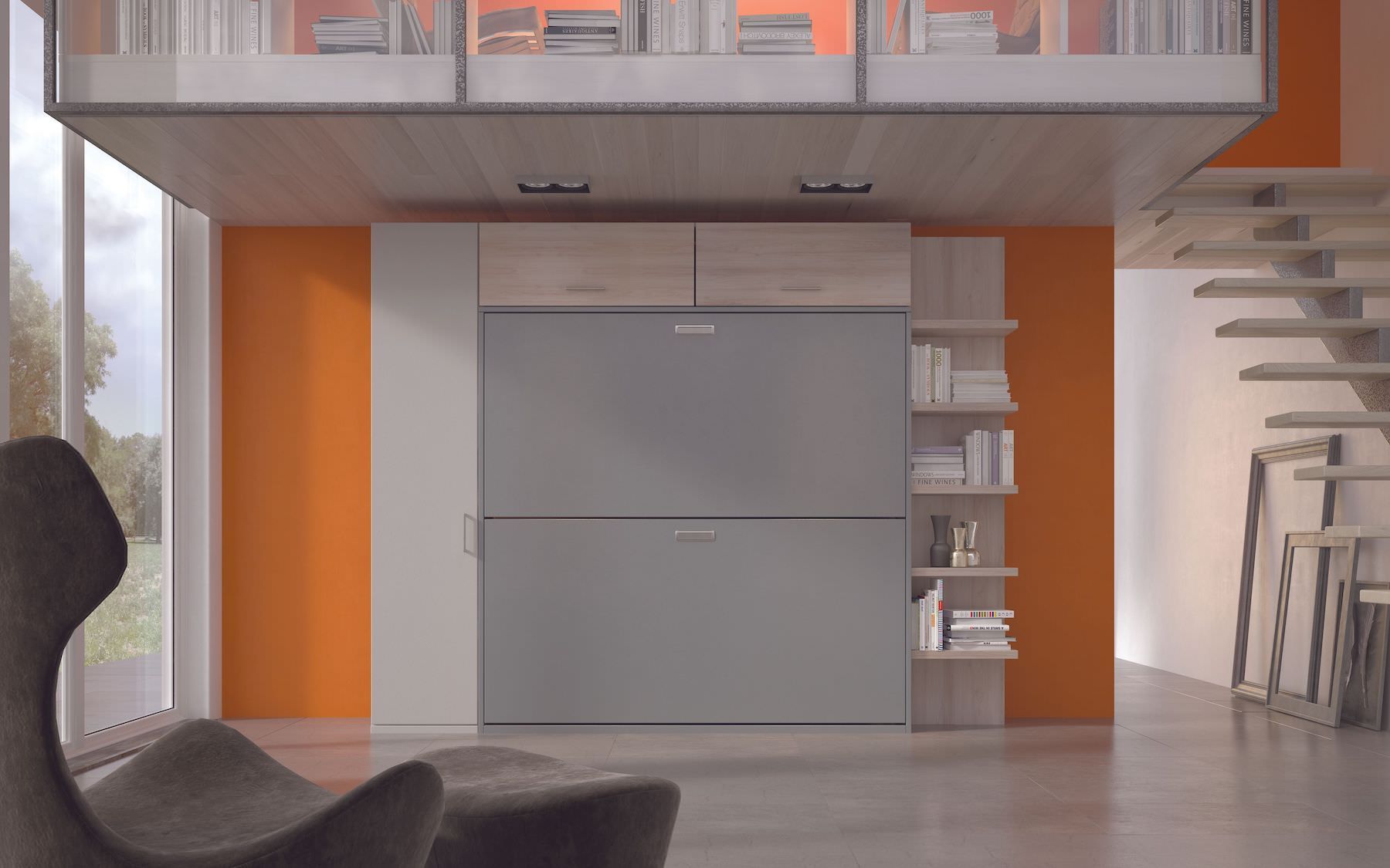 Letto a castello a scomparsa due letti indipendenti Duetto