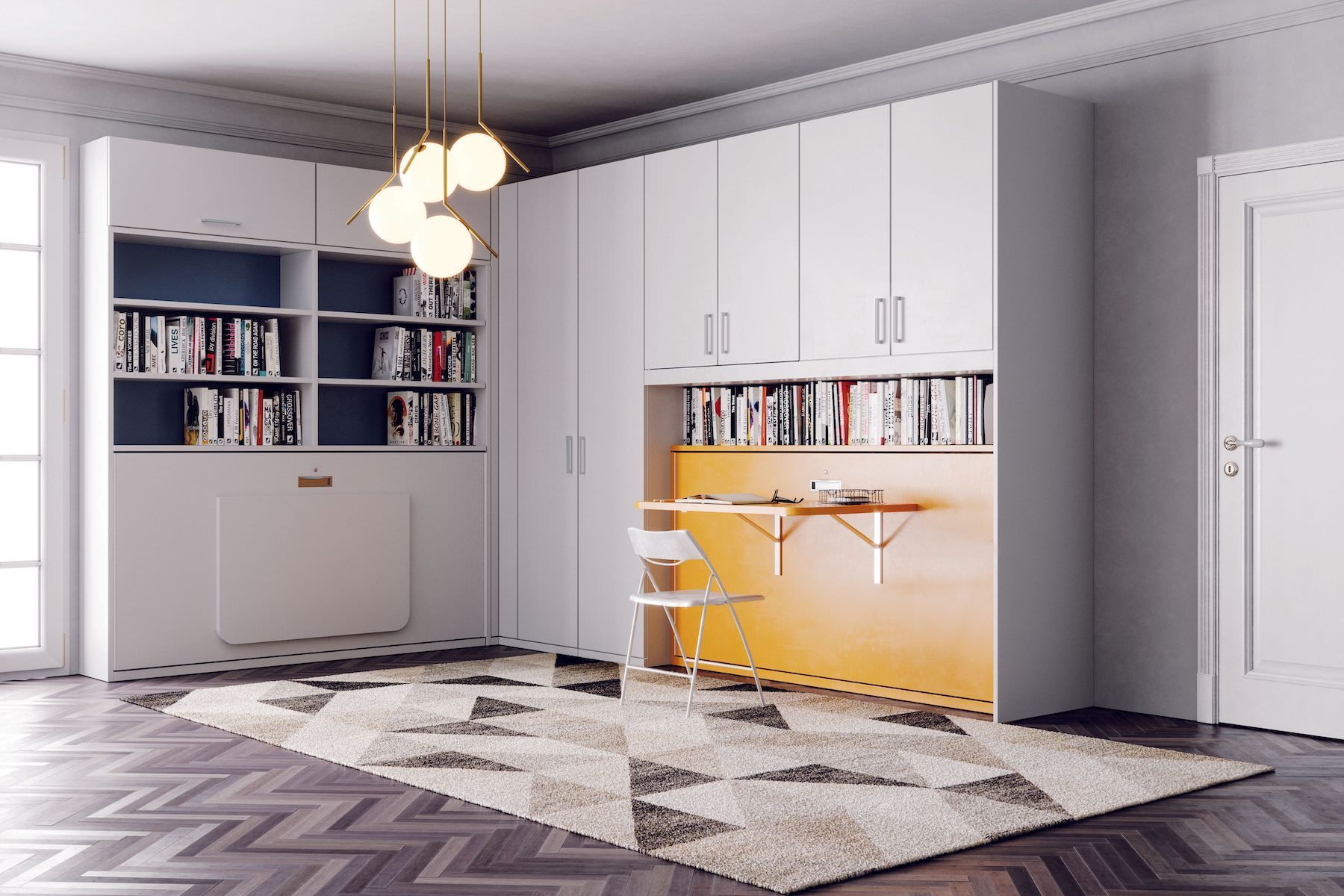 Letto singolo a scomparsa orizzontale Unico