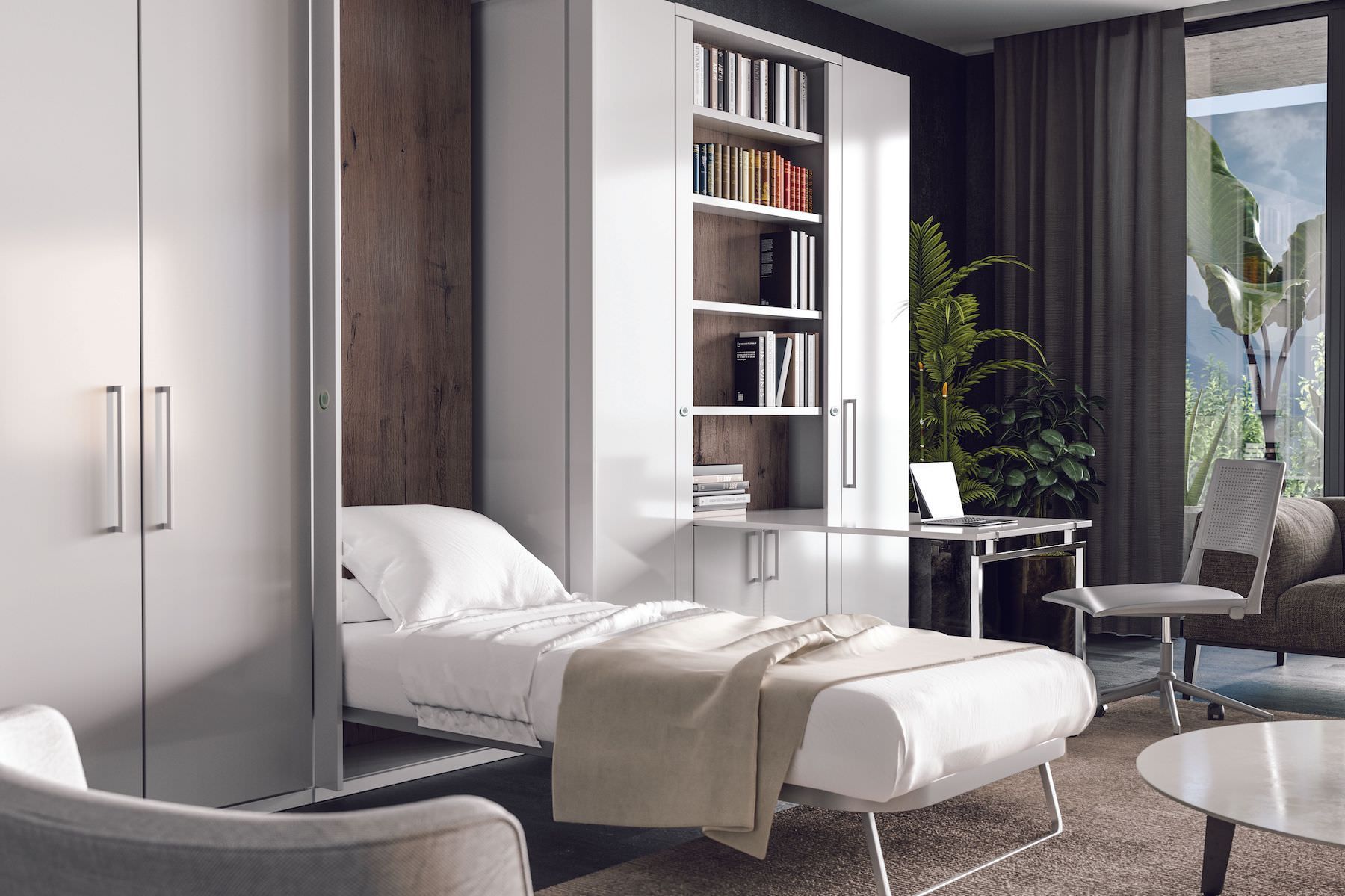 Letto singolo a scomparsa girevole Asso