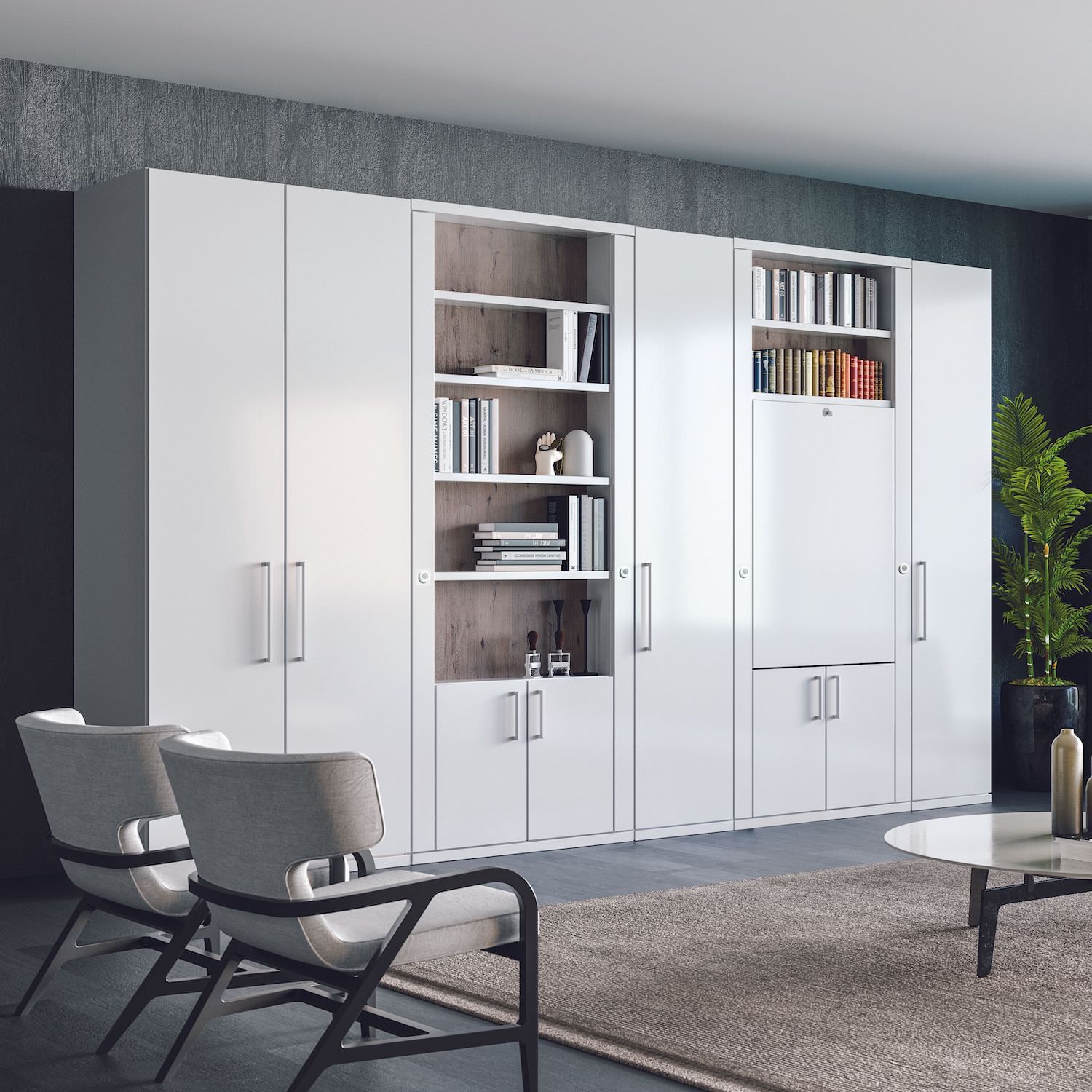 Letto singolo a scomparsa girevole Asso