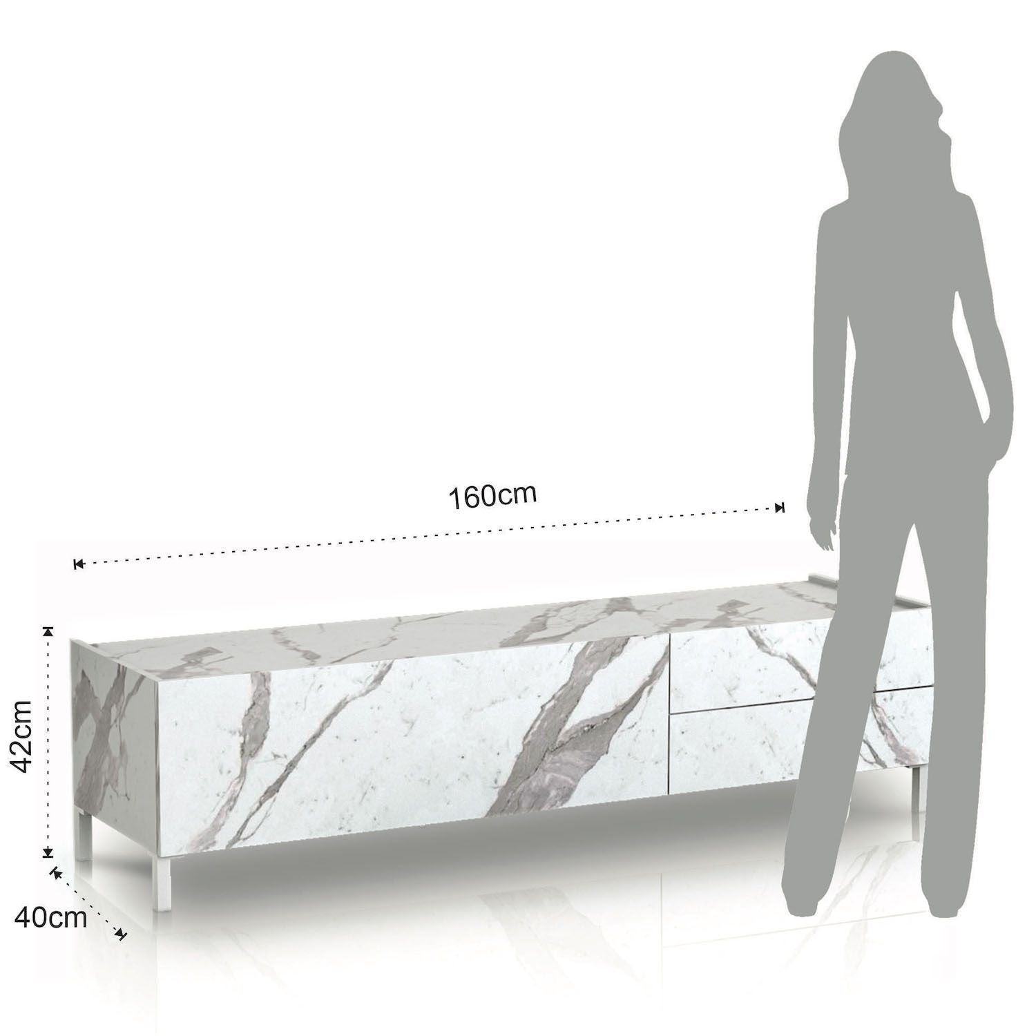 Mobile porta TV design moderno Melbourne Marble