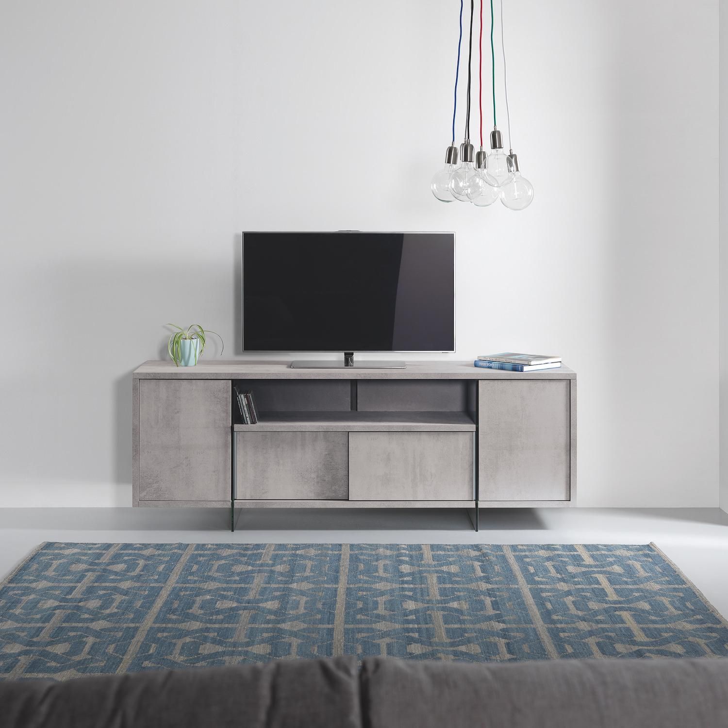 Mobile porta TV in vetro e laminato Karib