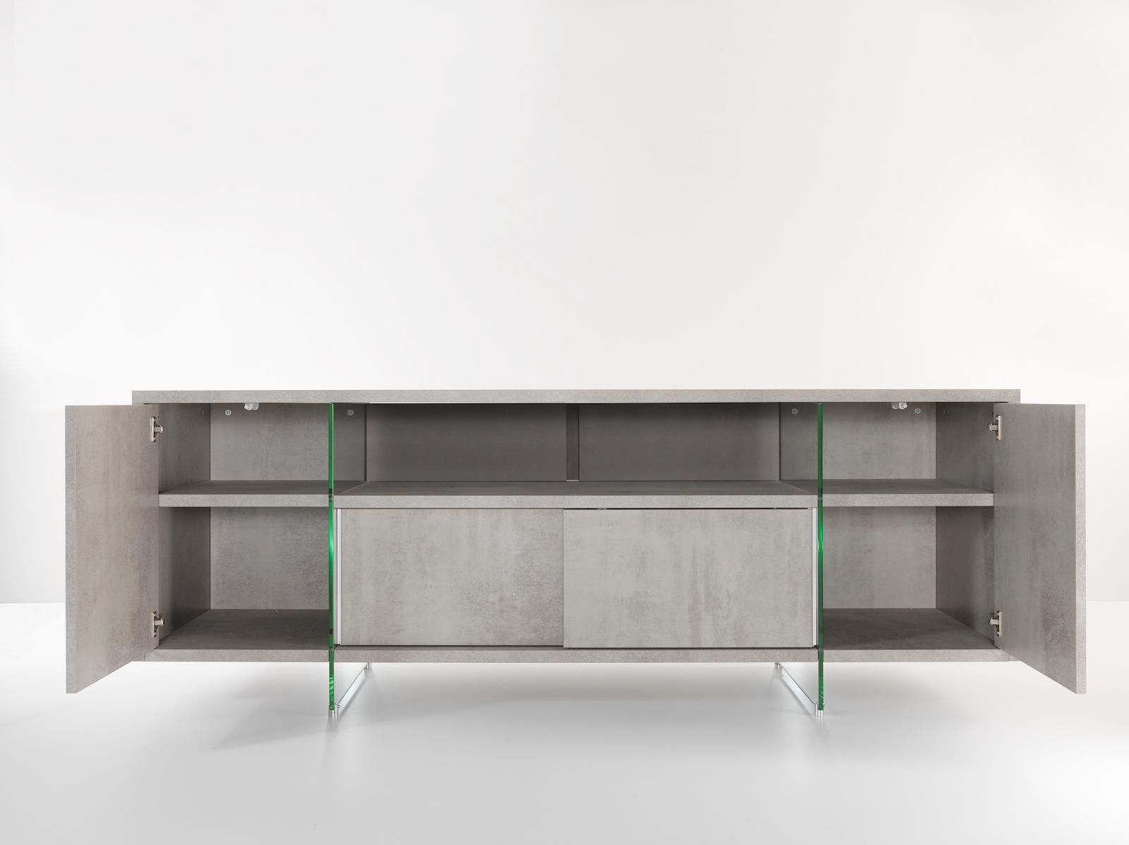 Mobile porta TV in vetro e laminato Karib