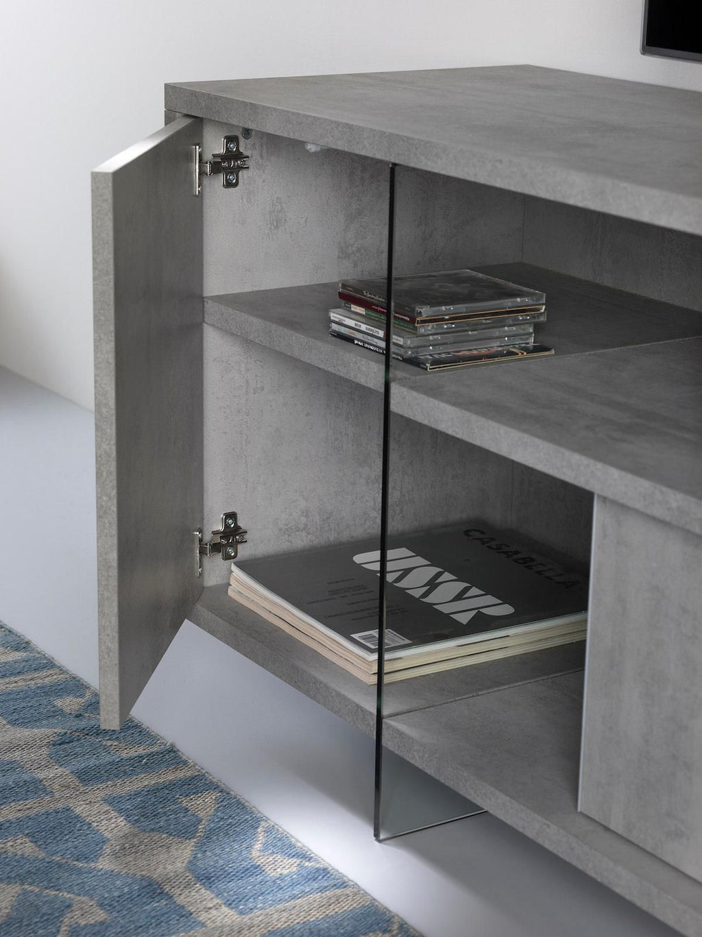 Mobile porta TV in vetro e laminato Karib