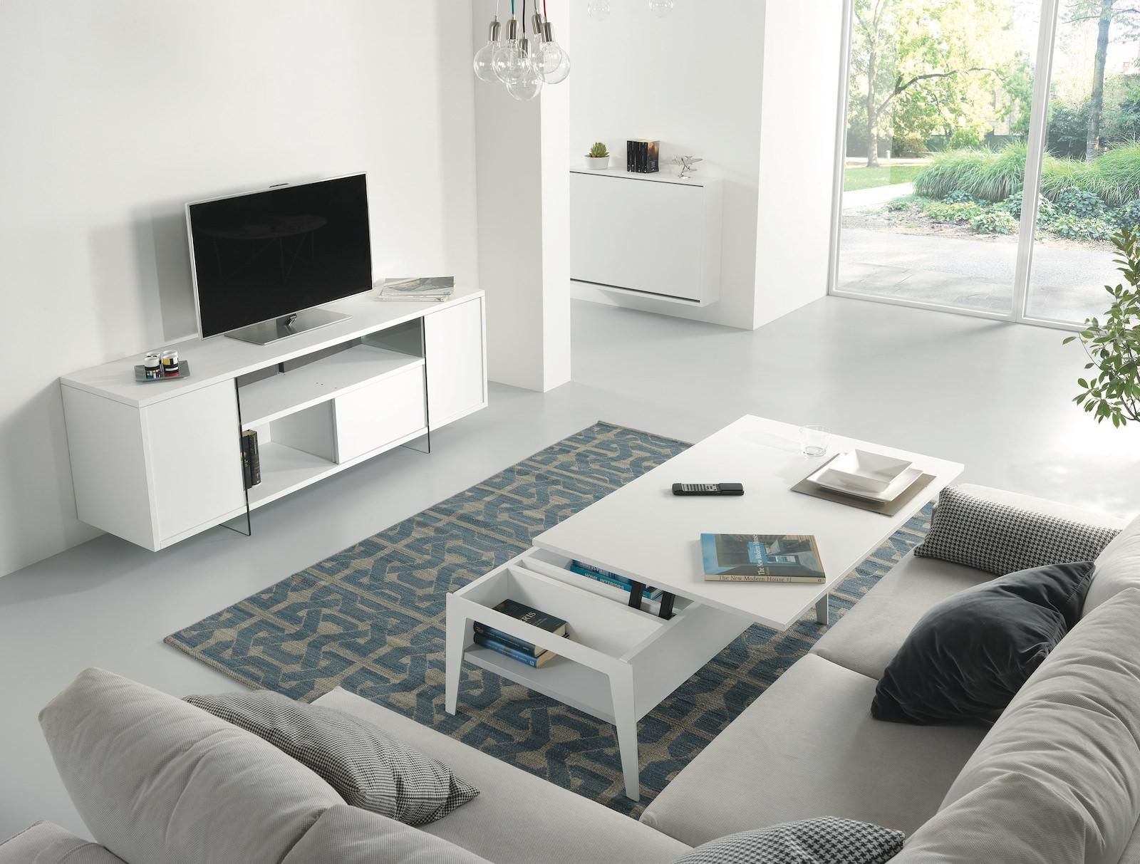 Mobile porta TV in vetro e laminato Karib