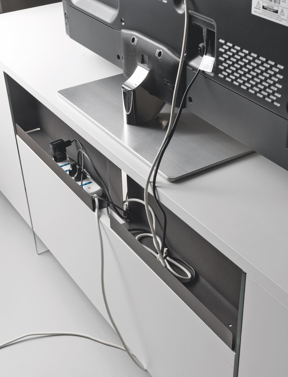 Mobile porta TV in vetro e laminato Karib