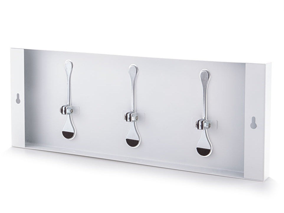 Appendiabiti a muro in metallo Evan 3 White