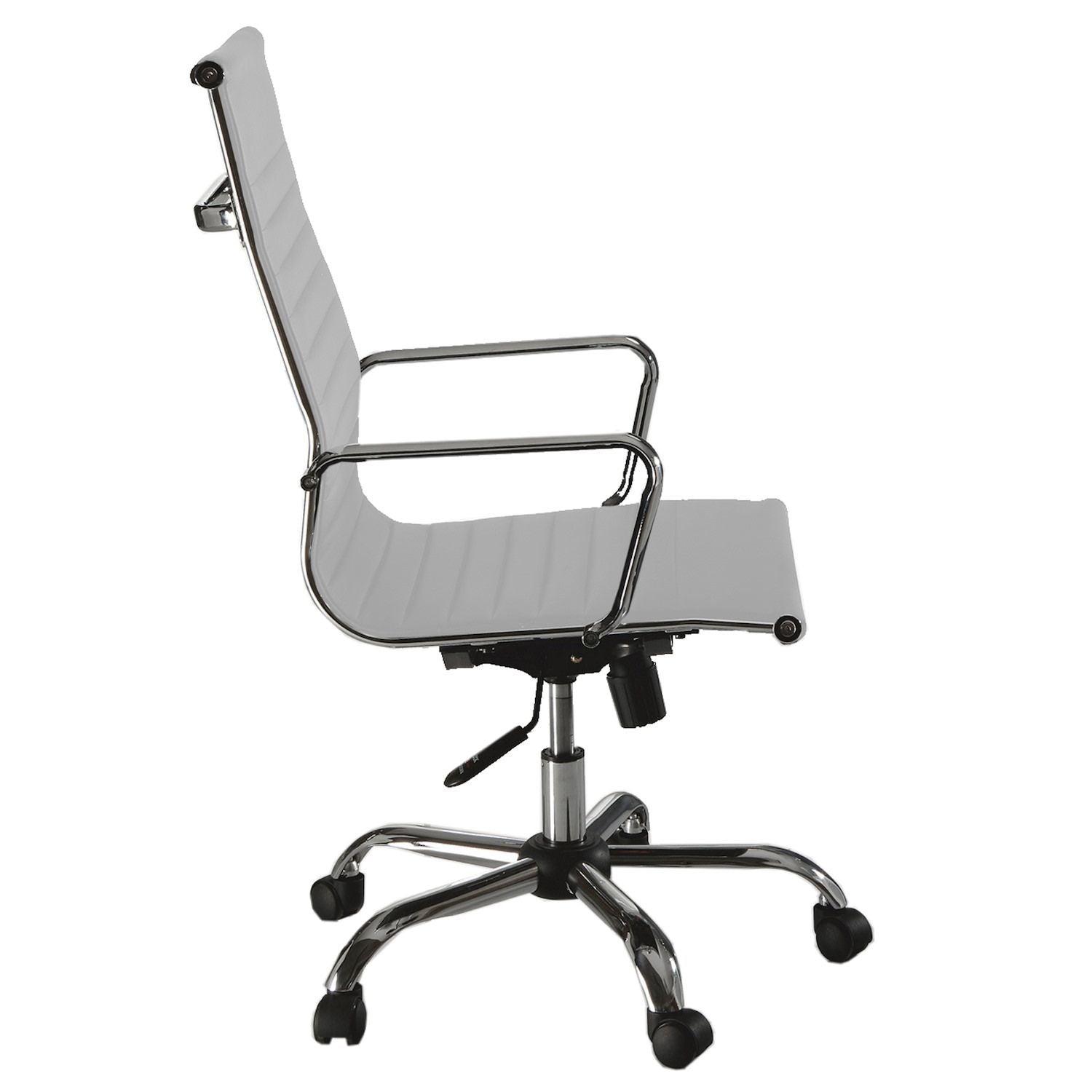 Poltrona presidenziale in ecopelle bianca a schienale alto Duty White