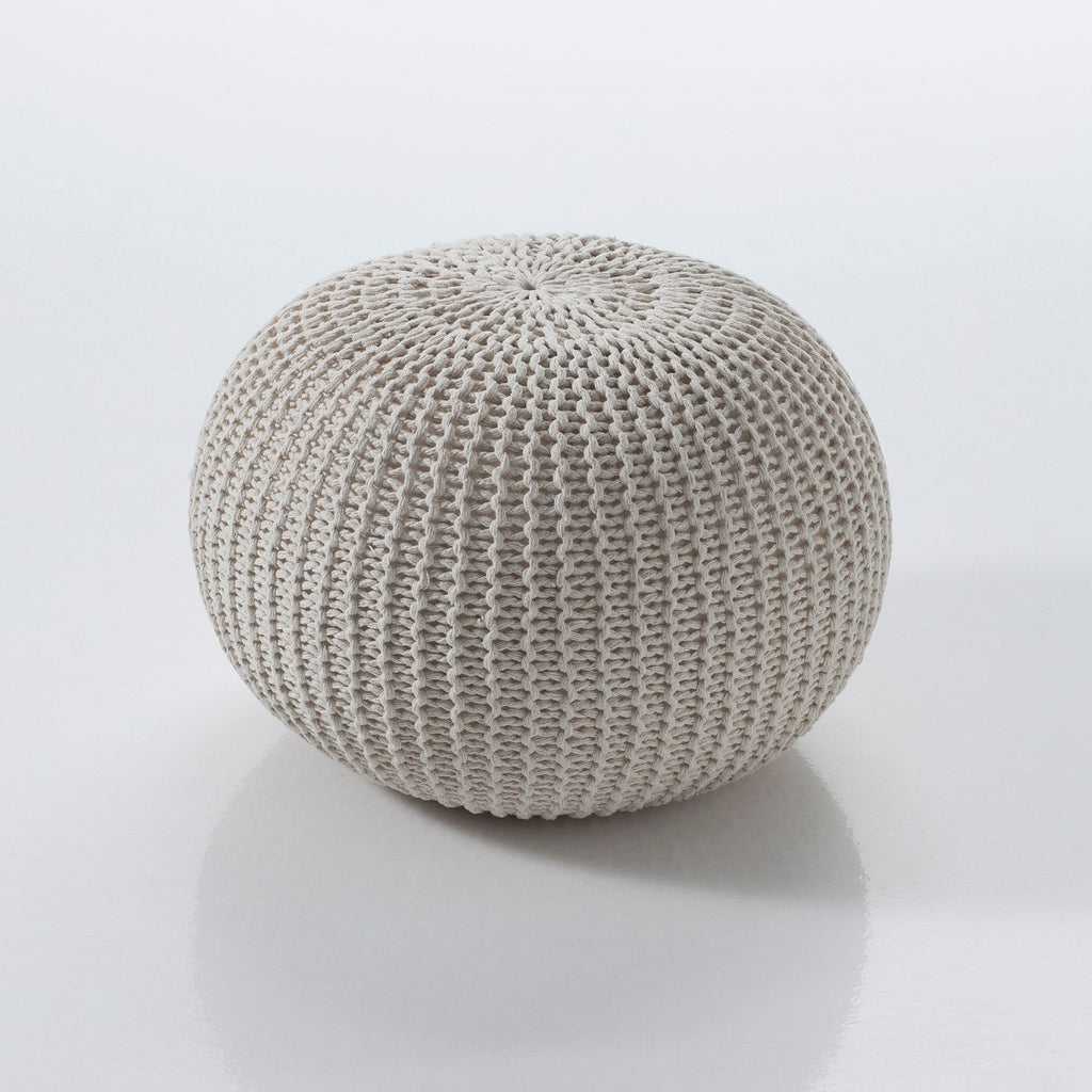 Pouf rotondo intrecciato in cotone Ø50 cm Davida