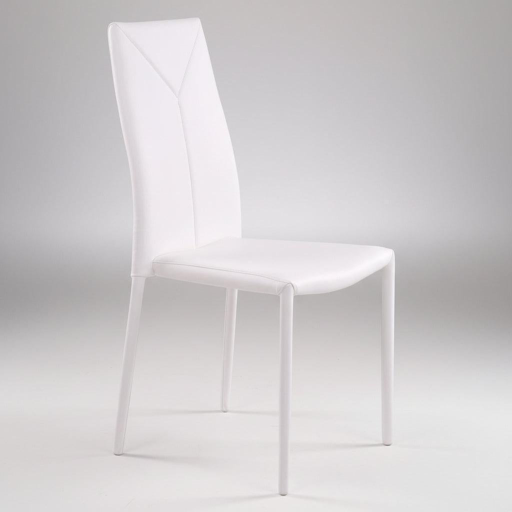 Set 4 sedie cucina impilabili in ecopelle Atalia White
