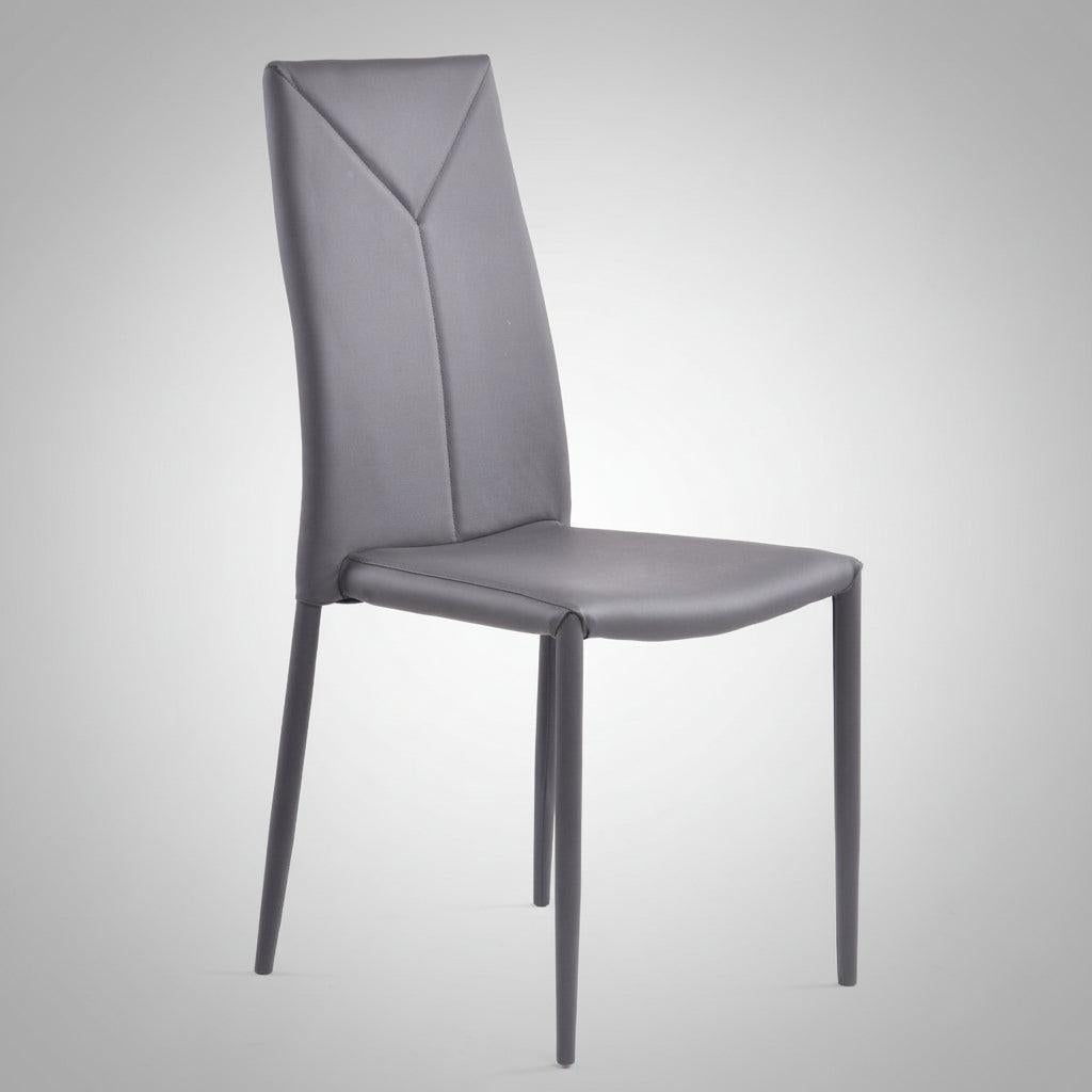 Set 4 sedie da cucina moderne impilabili Atalia Grey