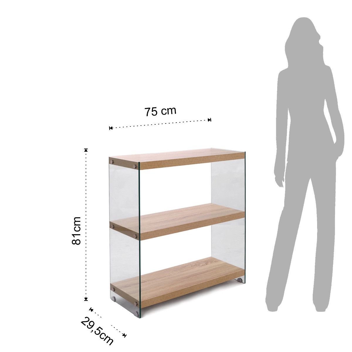 Libreria bassa 3 ripiani Amantida 75/3