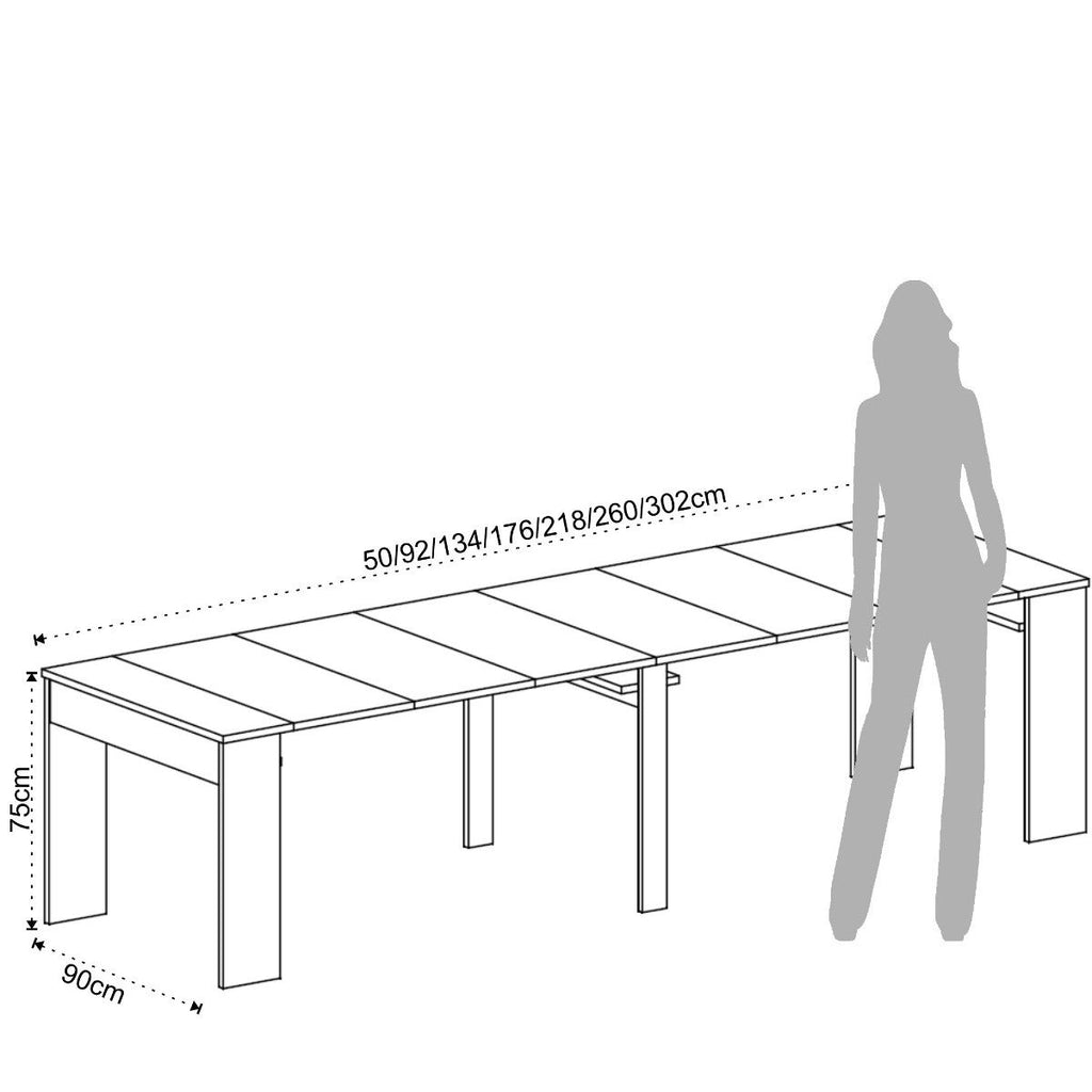 Tavolo consolle allungabile fino a 306 cm Zulc Cement