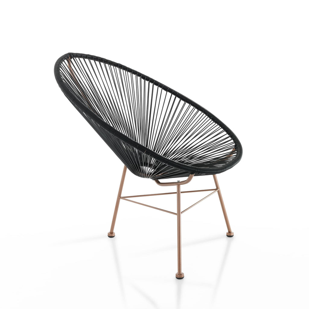 Poltrona da esterno / interno in metallo e corda Montego Black