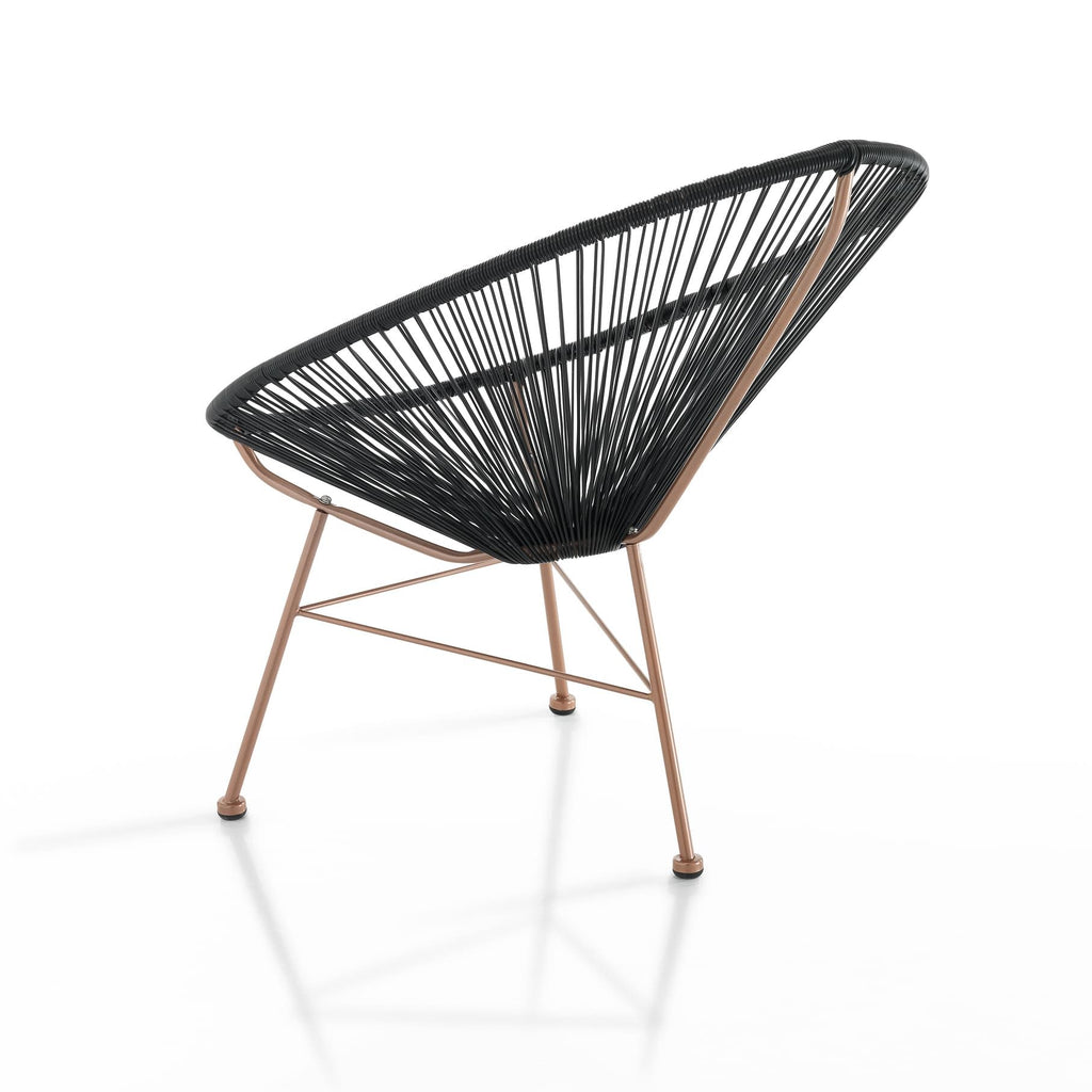 Poltrona da esterno / interno in metallo e corda Montego Black