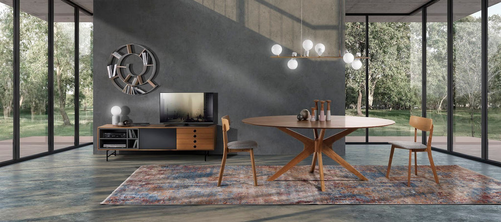 Tavolo da pranzo ovale in legno massello Hubbard Oak