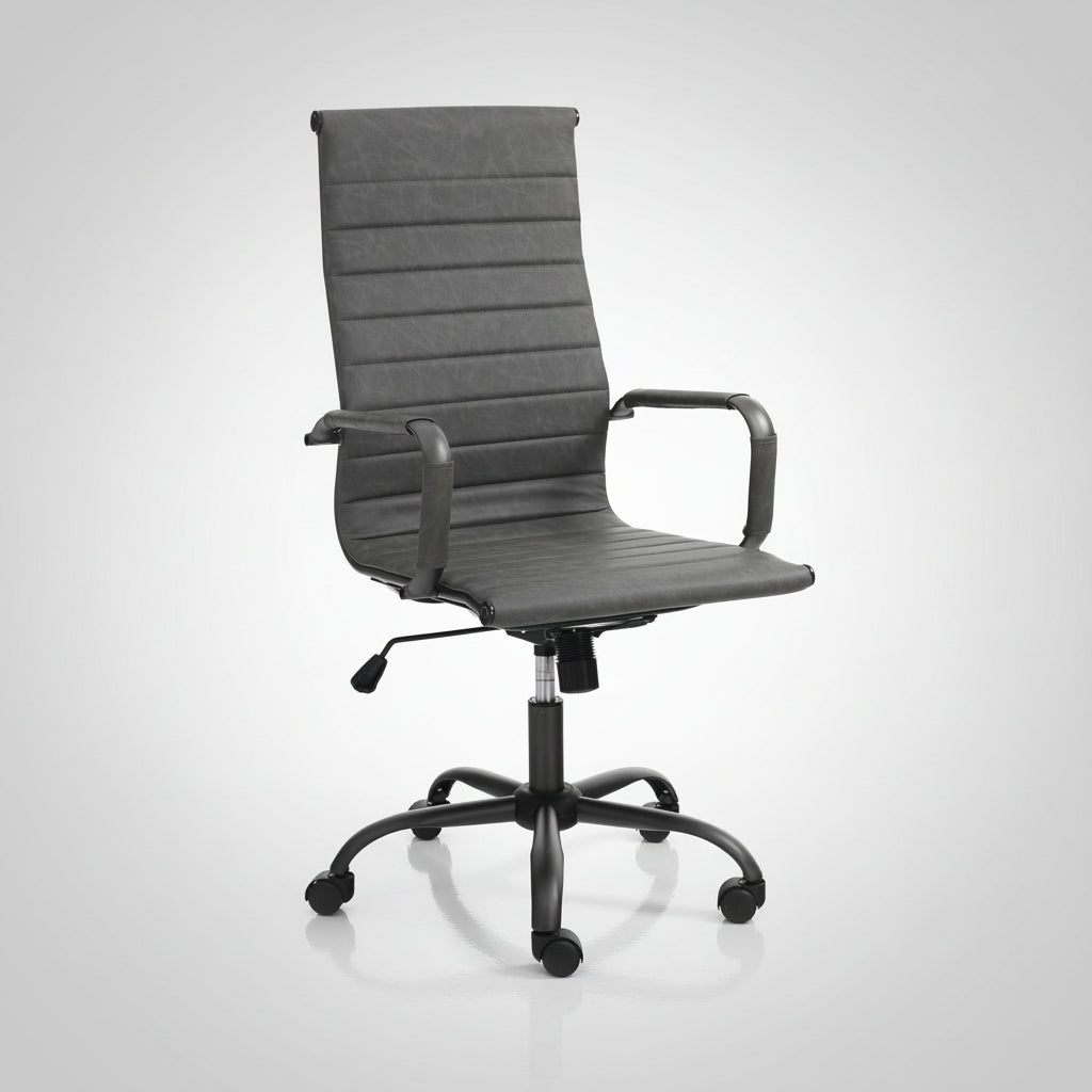 Poltrona direzionale regolabile in ecopelle Mastery Grey