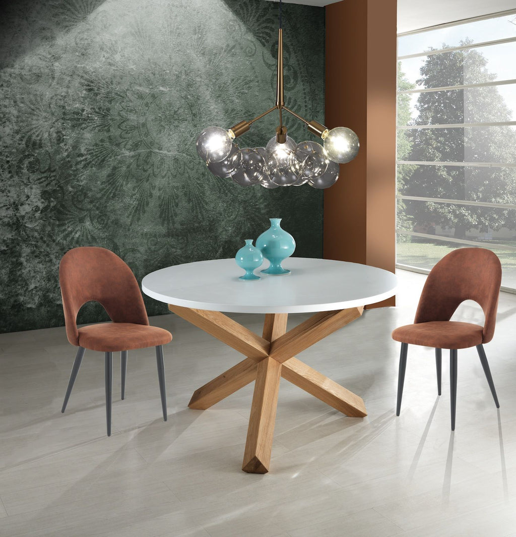 Set 4 sedie imbottite per sala da pranzo Dimitra Old Brown