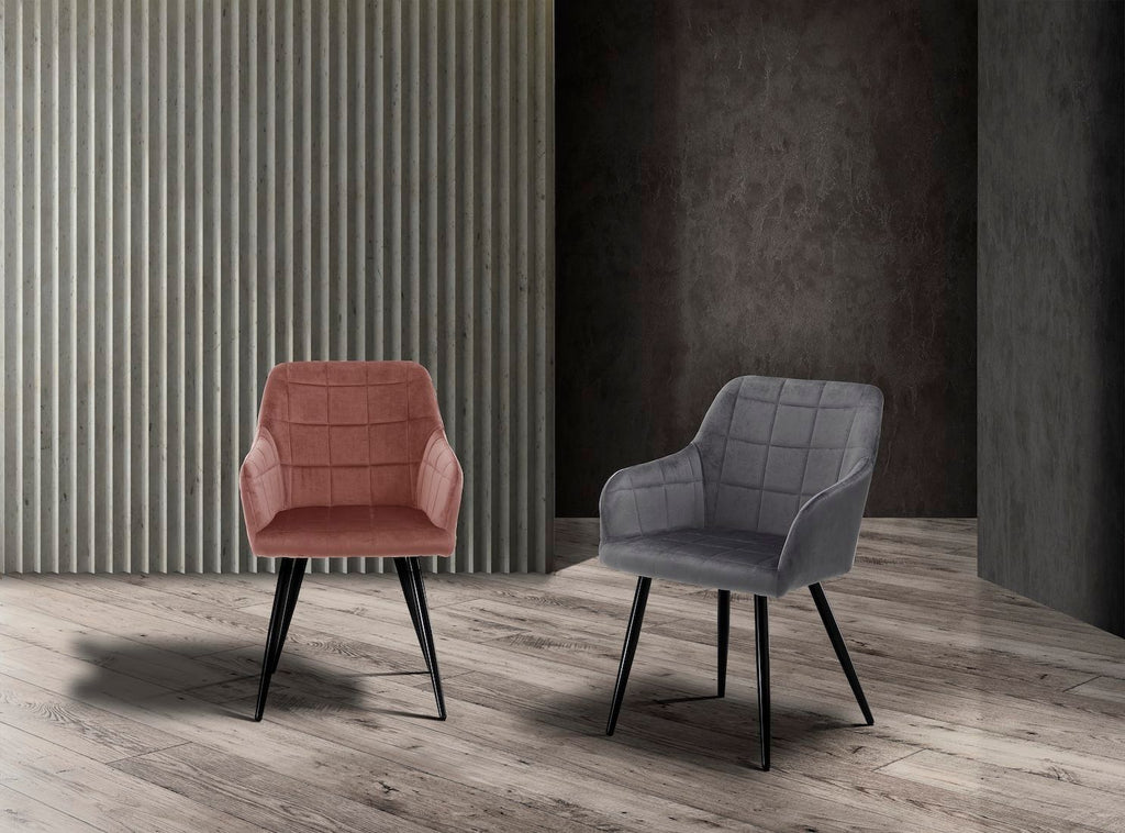Coppia sedie imbottite con braccioli Ferrand Pink