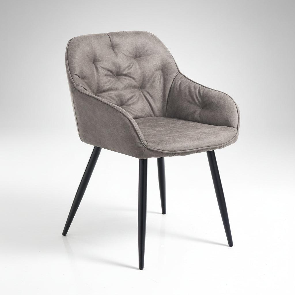Coppia sedie imbottite con braccioli Mireia Grey