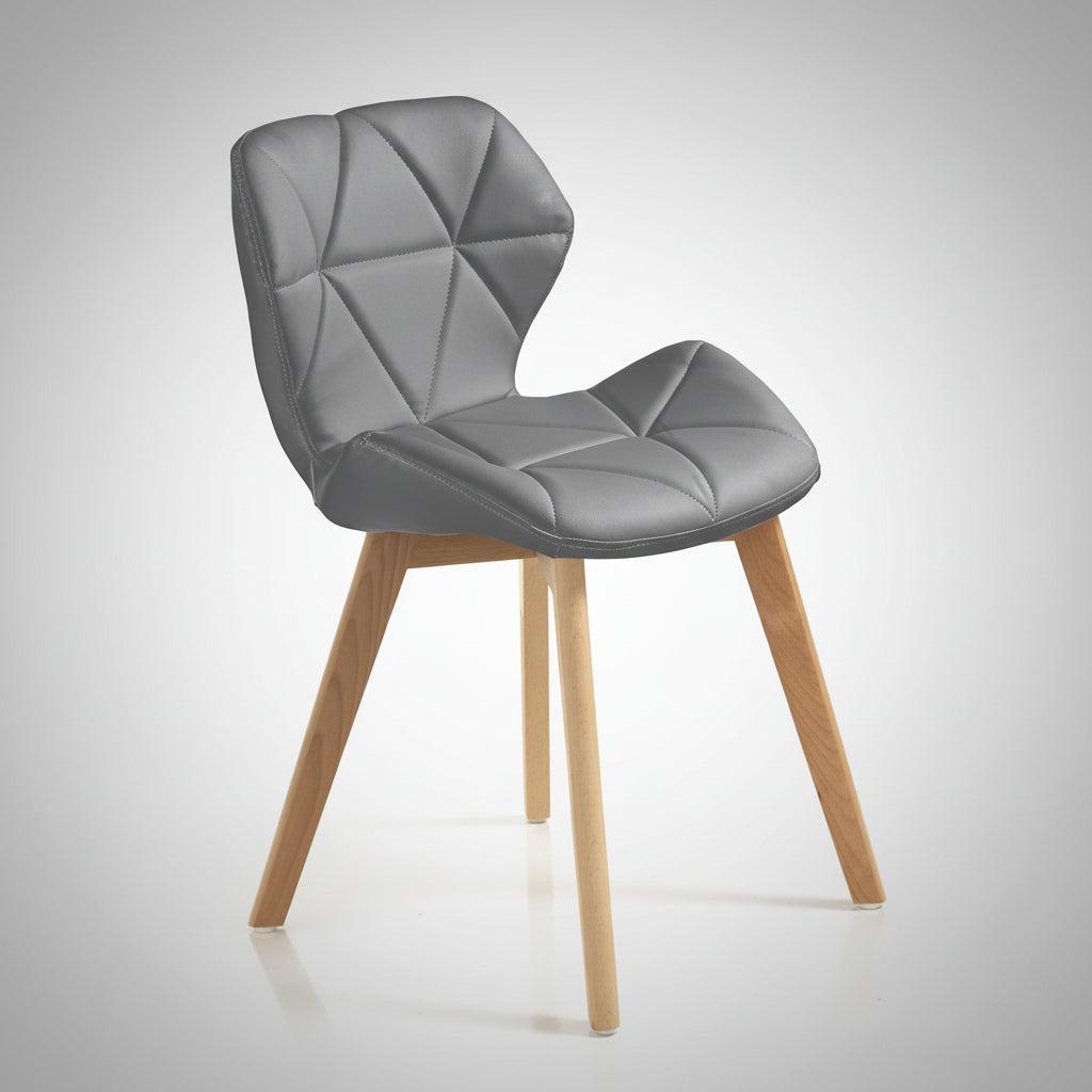 Coppia sedie imbottite moderne Eleanor Grey