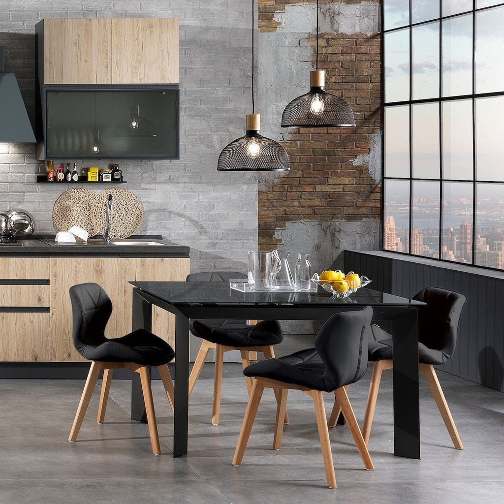 Coppia sedie imbottite per sala da pranzo Eleanor Black