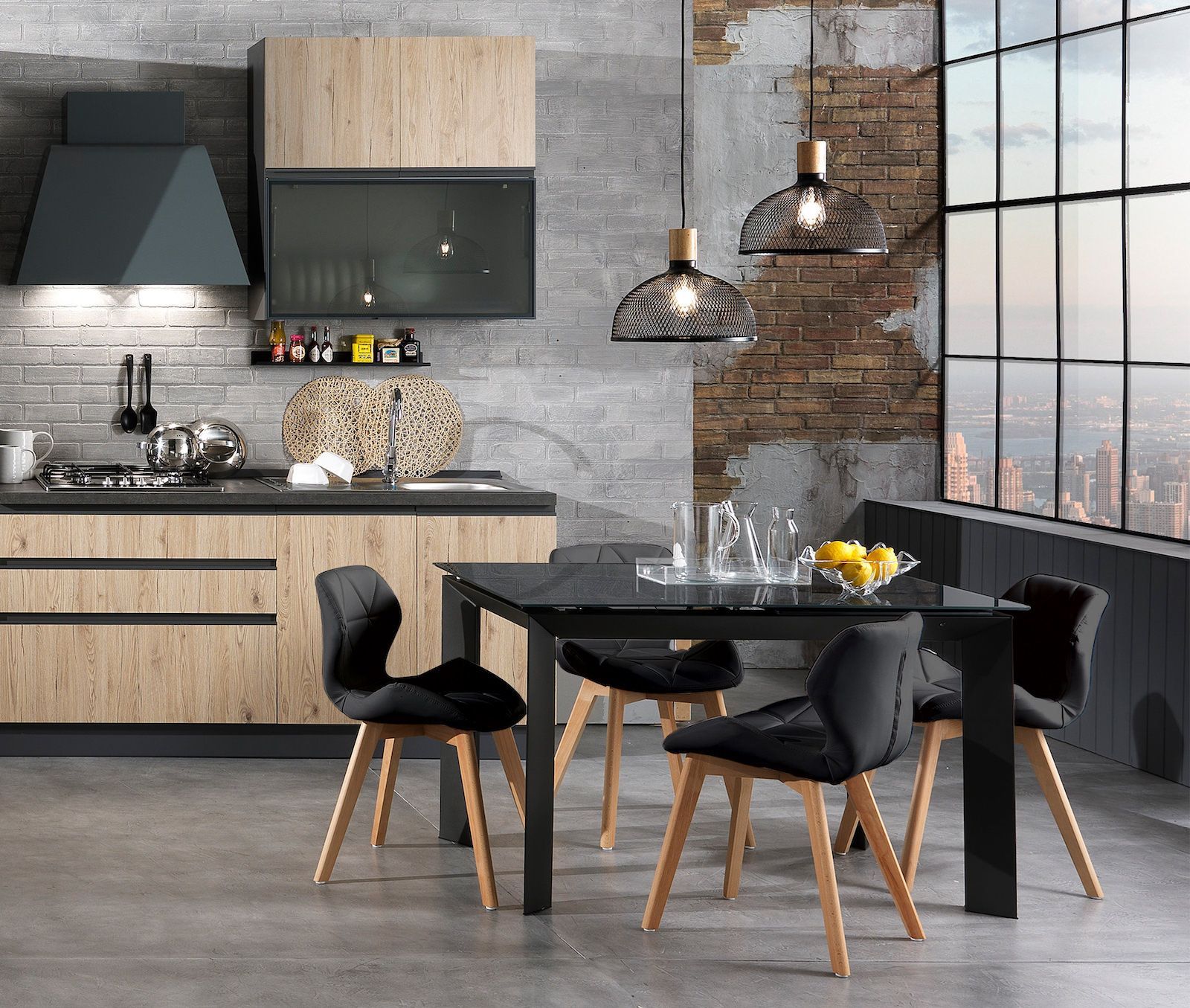 Coppia sedie imbottite per sala da pranzo Eleanor Black