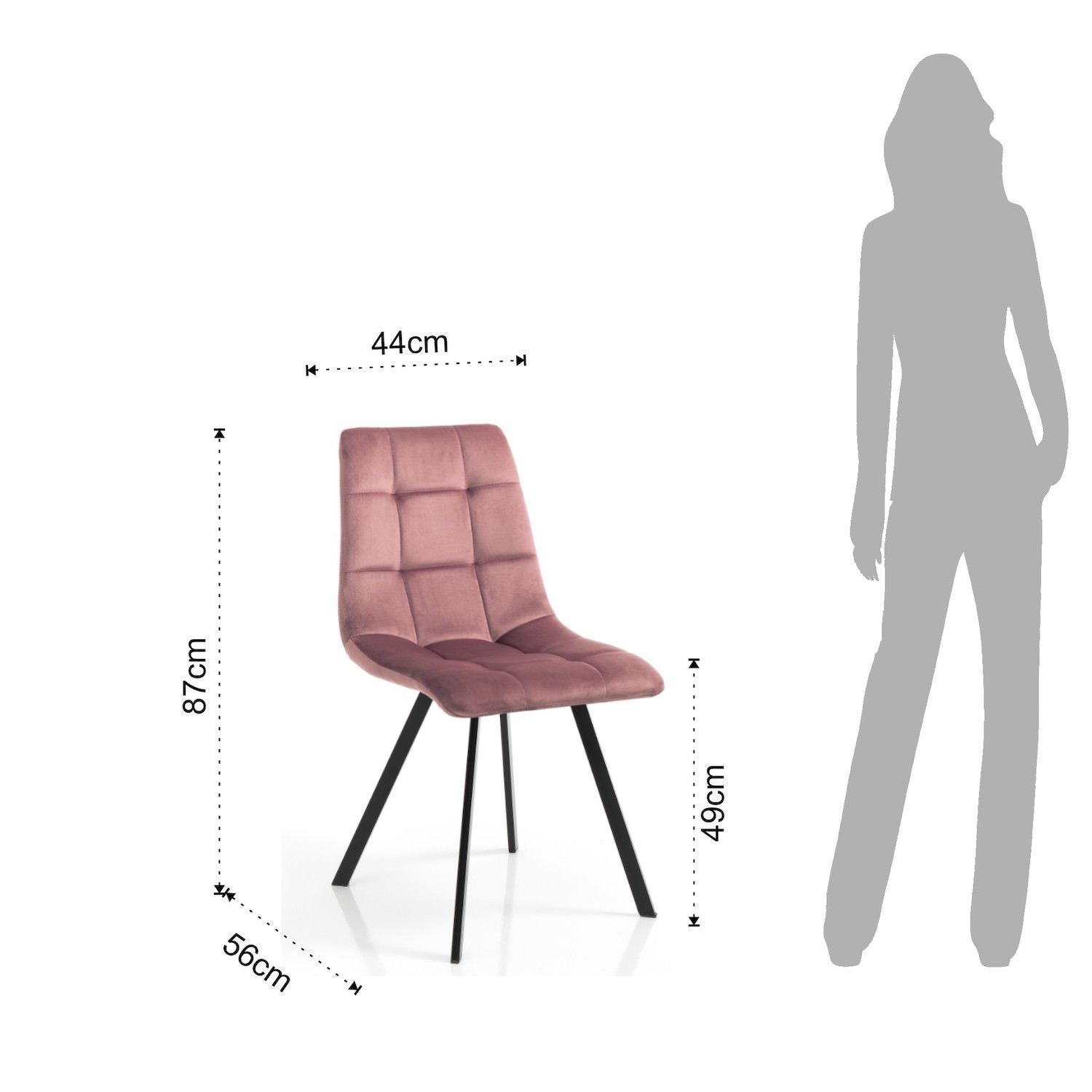 Set 4 sedie imbottite per cucina sala Miracle Pink